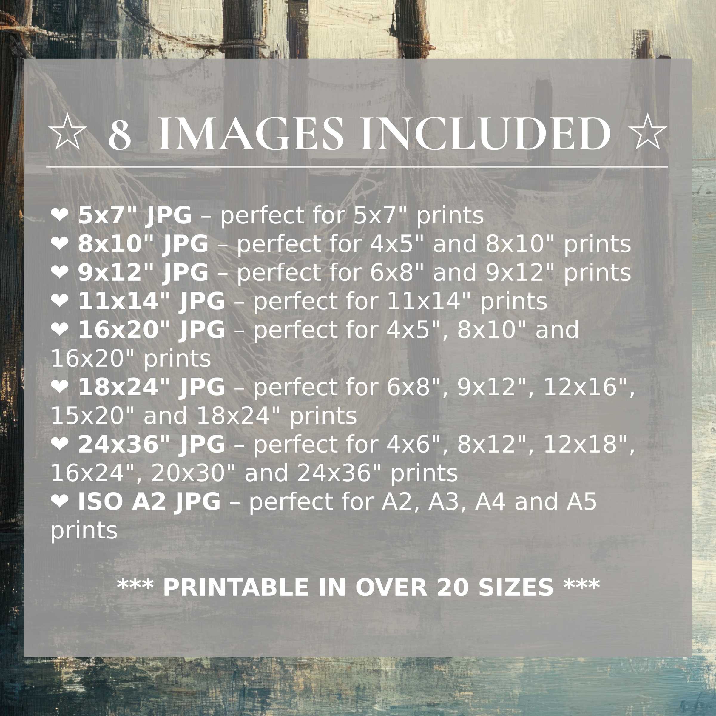 Coastal digital print radiates calming blues and warm neutrals, offering 8 high-quality sizes included to elevate modern interiors with versatile, timeless style