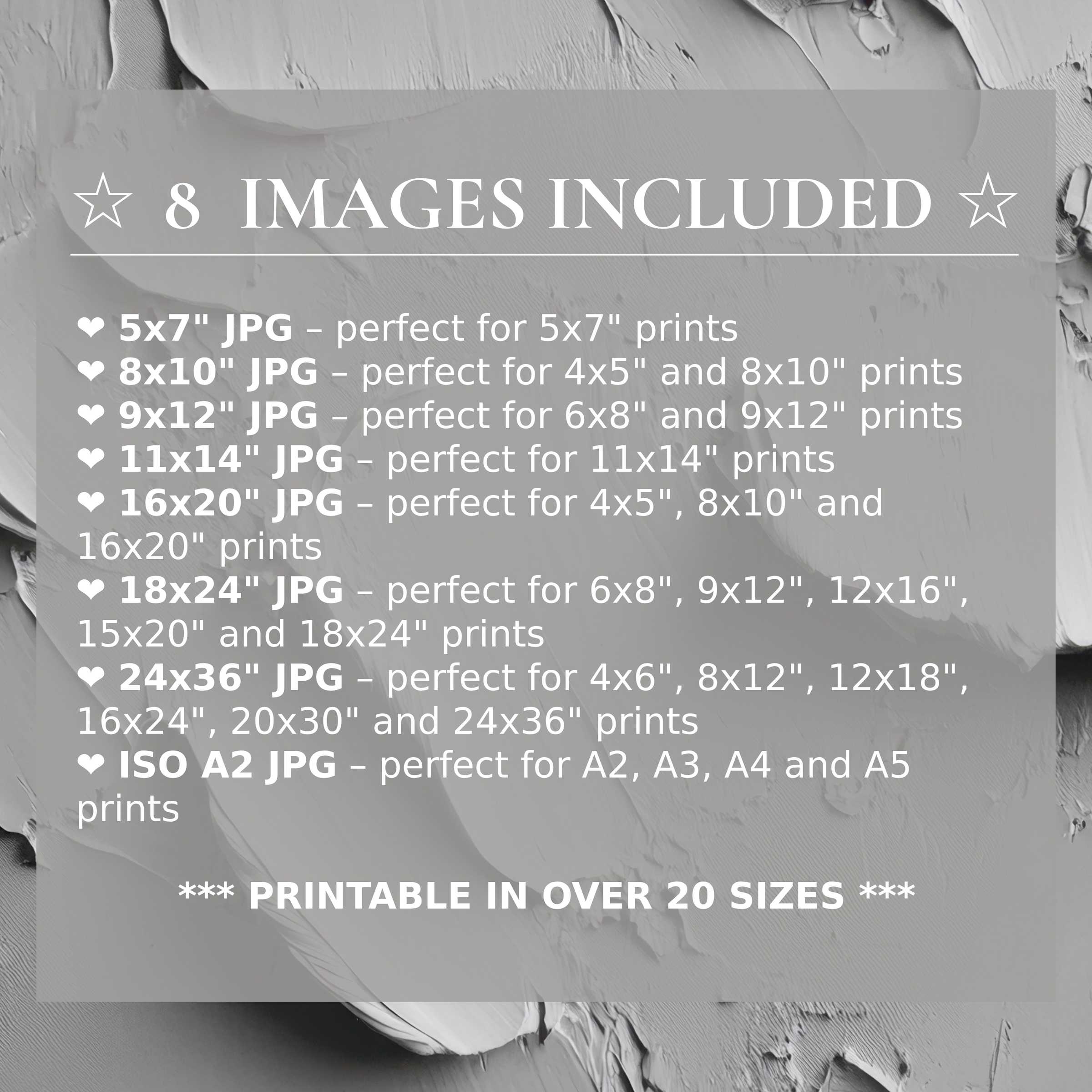 Neutral digital print exuding calming grays and soft textures, available in 8 high-quality sizes to elevate modern interiors with timeless elegance