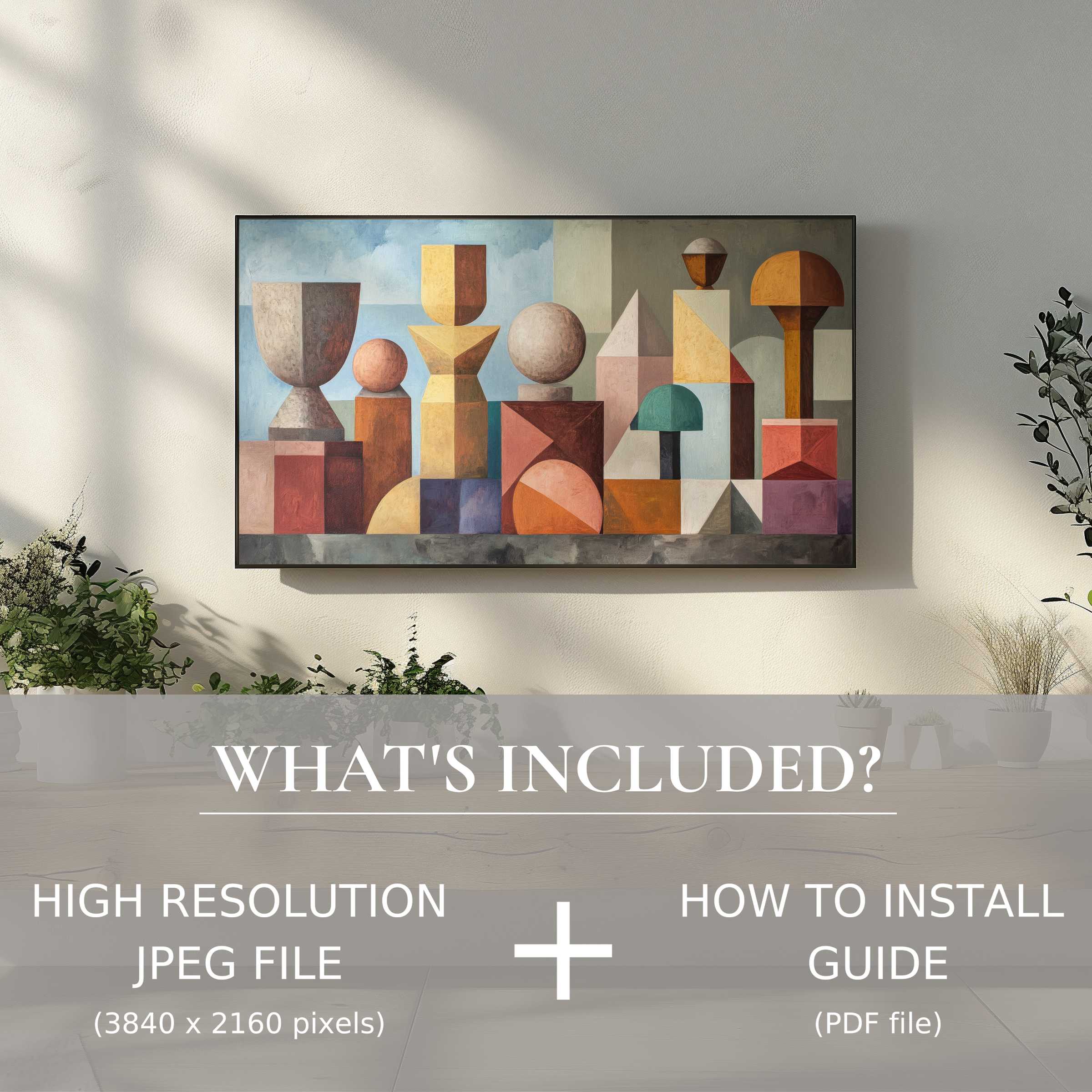 Elegant boho digital TV art download enhances modern living spaces with easy-to-use, high-res digital artwork