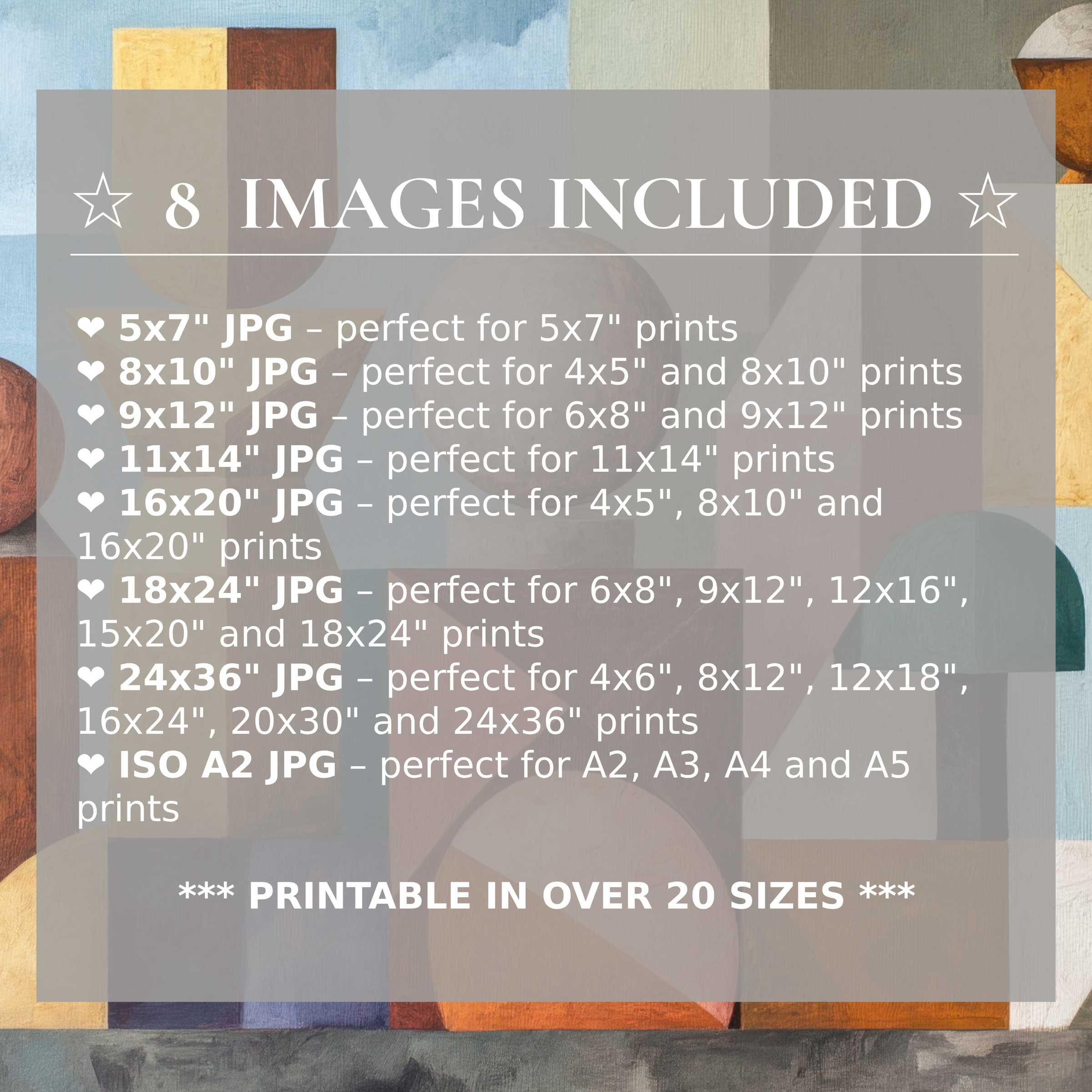 Boho digital print radiating warm terracotta, serene blues, and soft neutrals, elevating modern interiors with style Includes 8 high-quality sizes