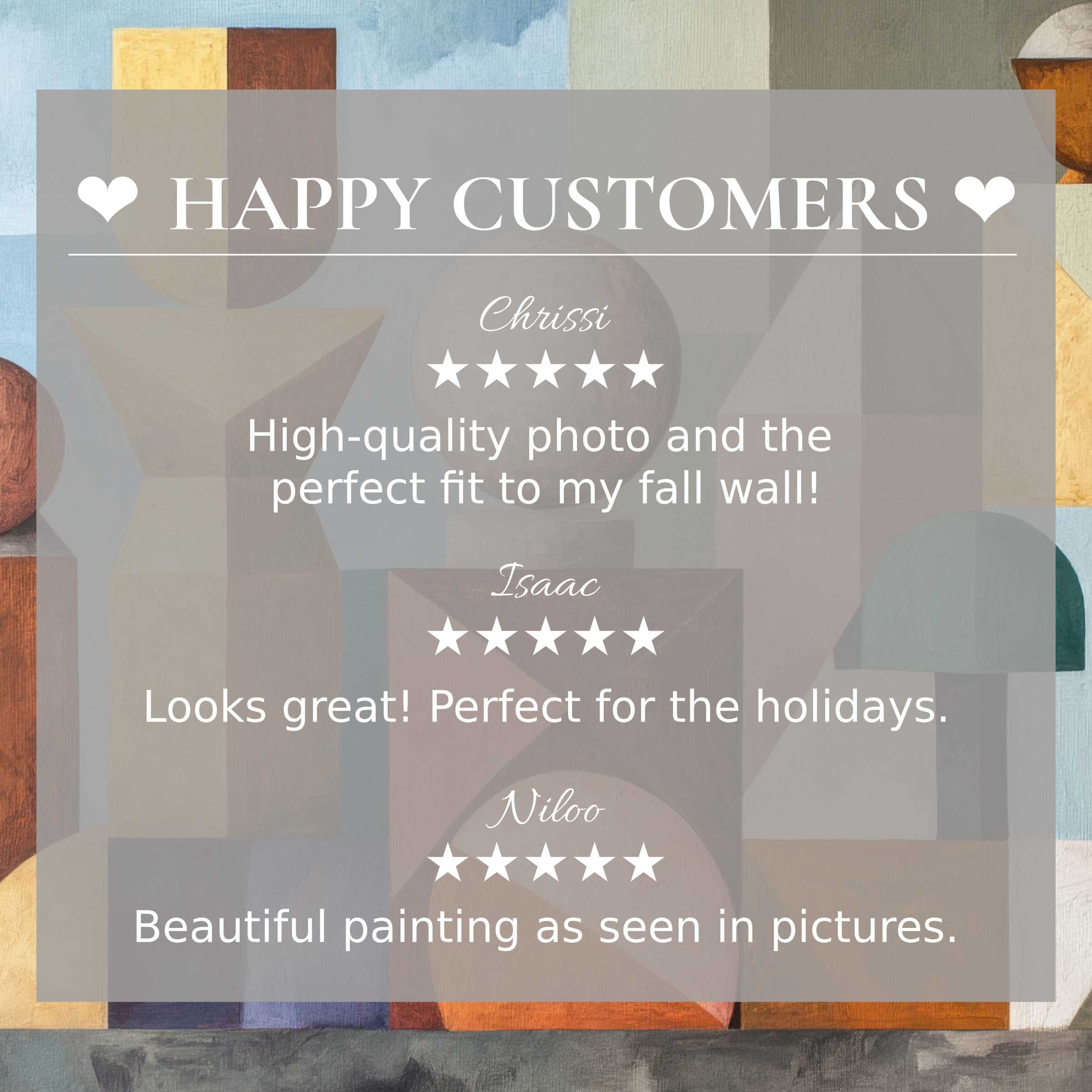 Boho art for Frame TV with abstract earth tones; happy customer reviews build trust and showcase elegant style