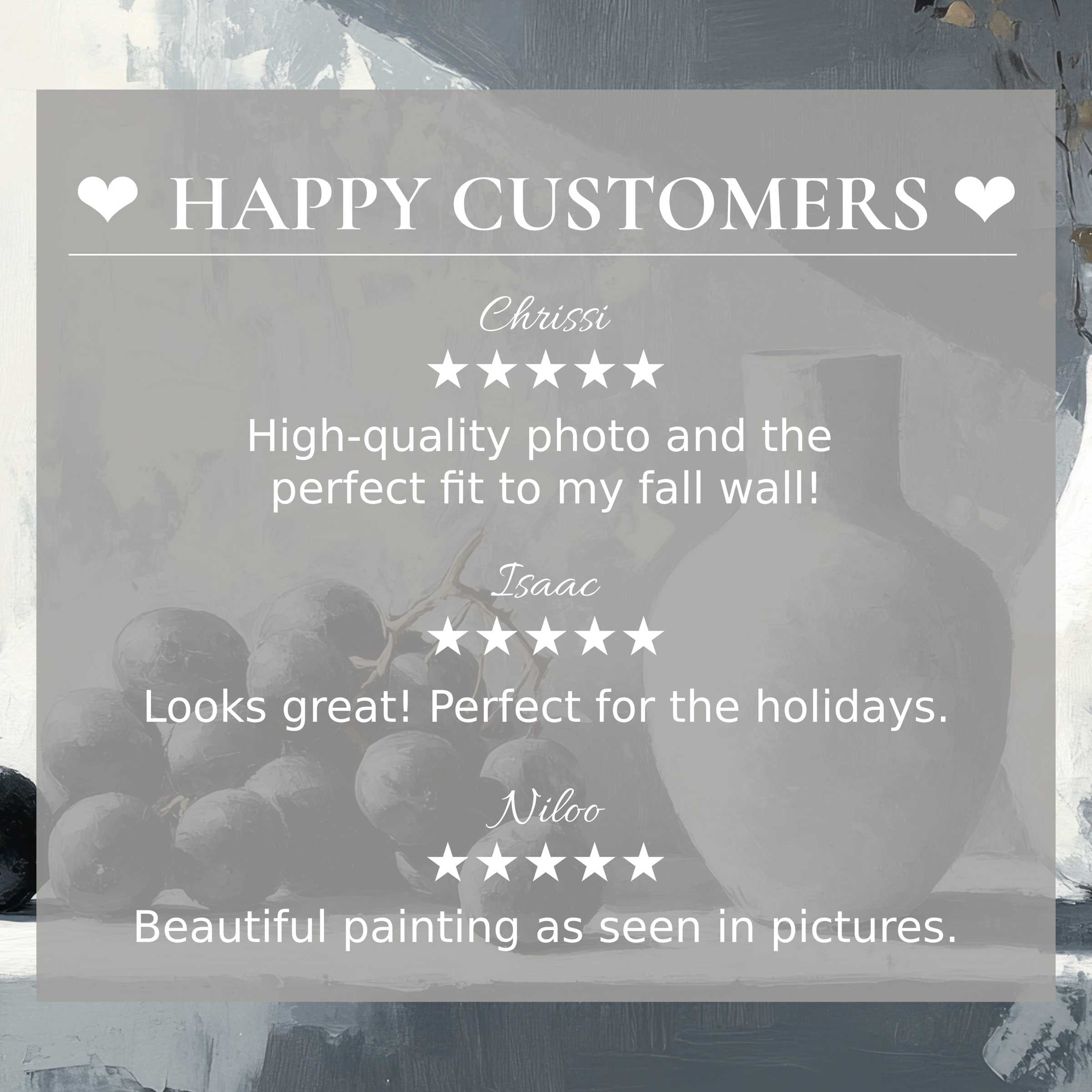 Neutral art for Frame TV with abstract dusk hues; happy customer reviews build trust and highlight elegant style