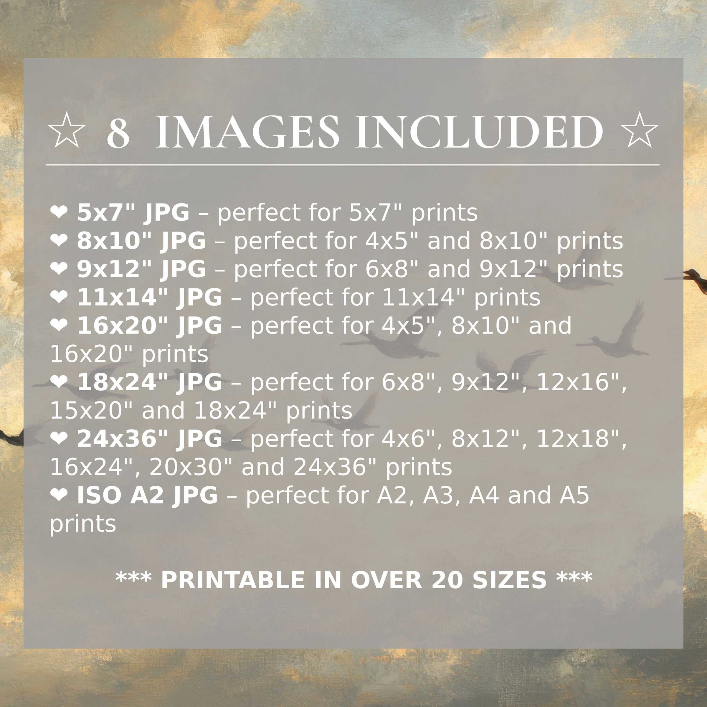 Vintage digital print featuring radiant gold and calming blue tones, elevating modern interiors with style and 8 high-quality sizes included