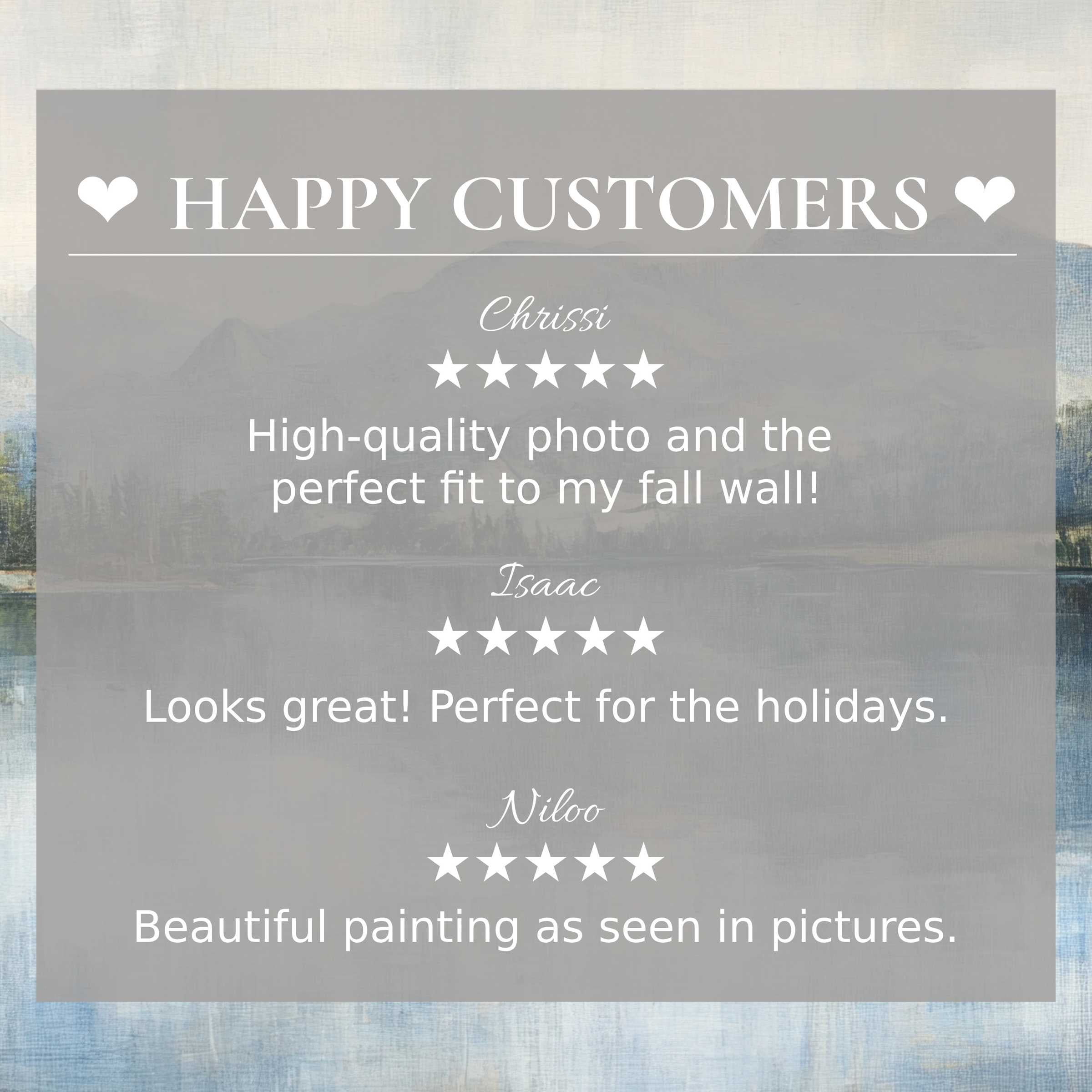 Elegant landscape art for Frame TV with abstract sunset hues; happy customer reviews build trust and style appeal
