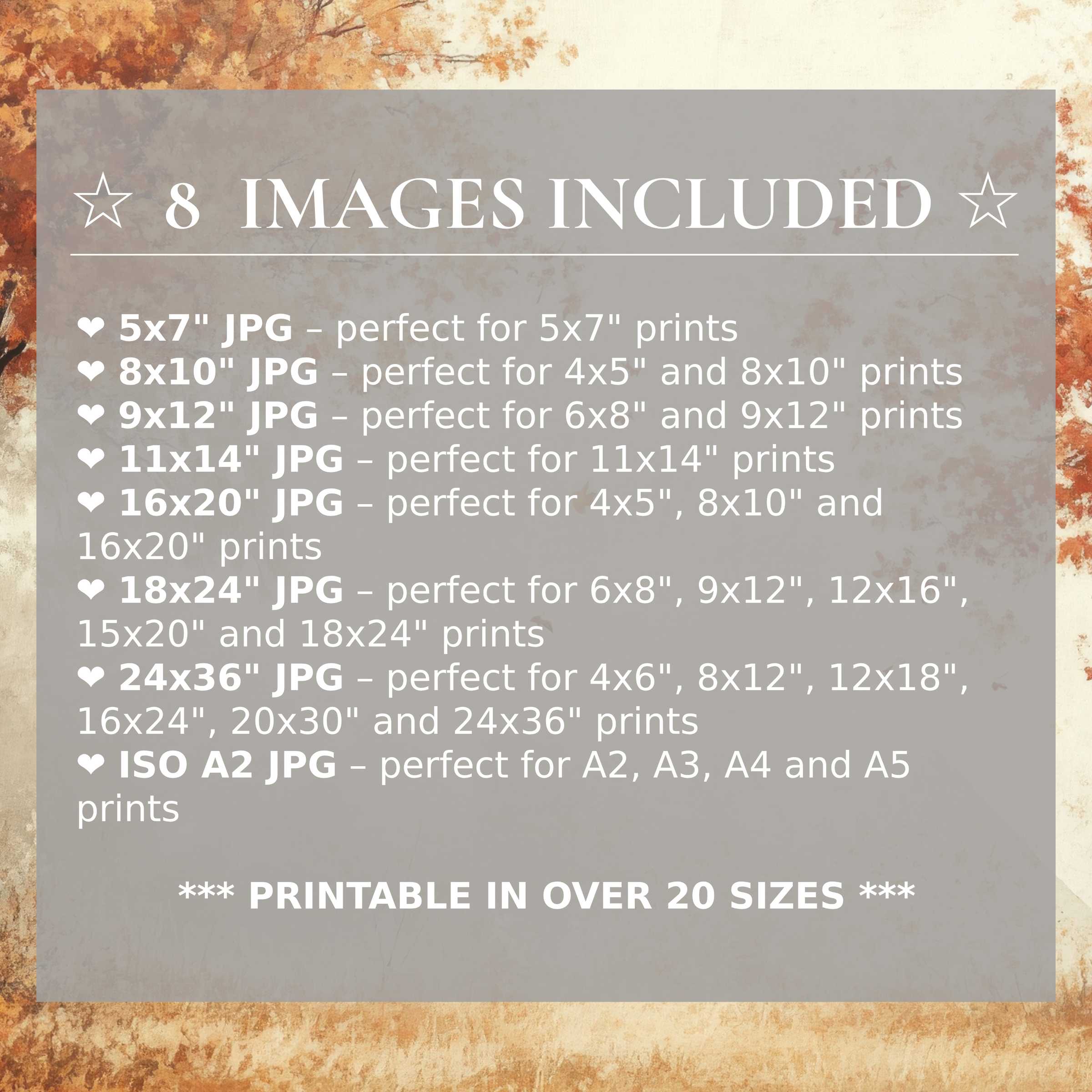 Radiant fall digital print in warm amber and soft cream tones, offering 8 high-quality sizes with download, perfect for elevating modern interiors with versatile, timeless elegance