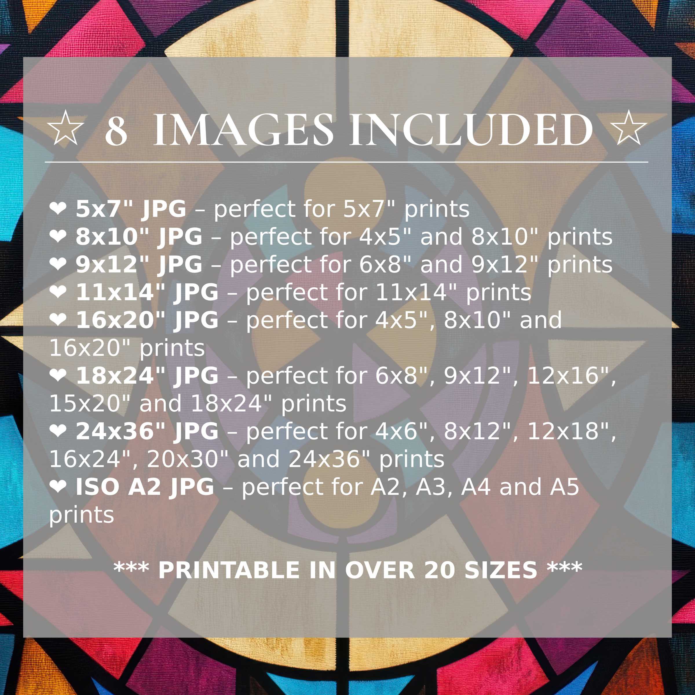 Boho digital print radiates warm golds, deep purples, and vibrant blues, offering modern interiors style and flexibility with 8 high-quality sizes included