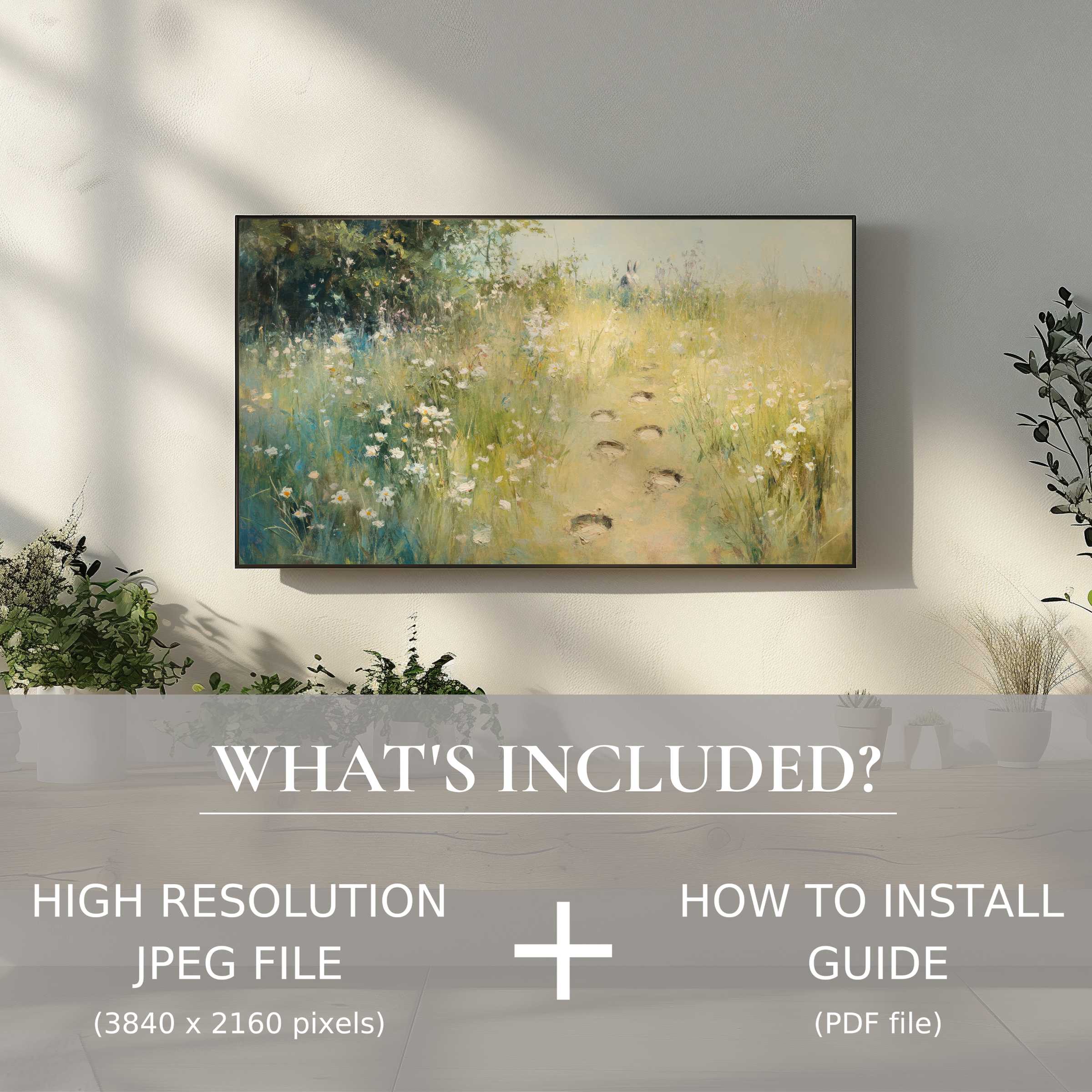 Elegant easter digital TV art download brightens modern living spaces with easy digital use and refined floral design