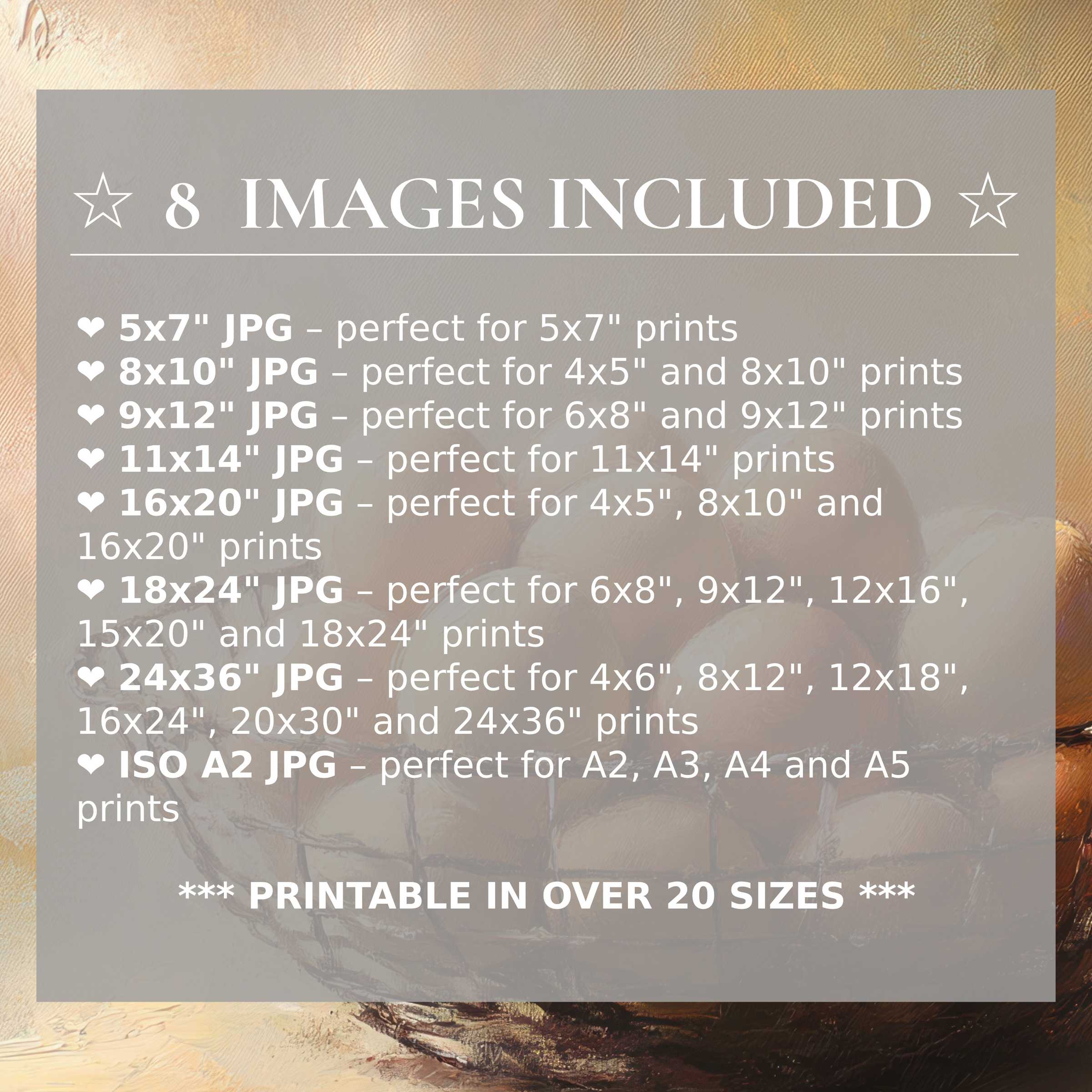 Farmhouse digital print with warm, earthy tones radiates calming rustic charm; includes 8 high-quality sizes for versatile modern interiors