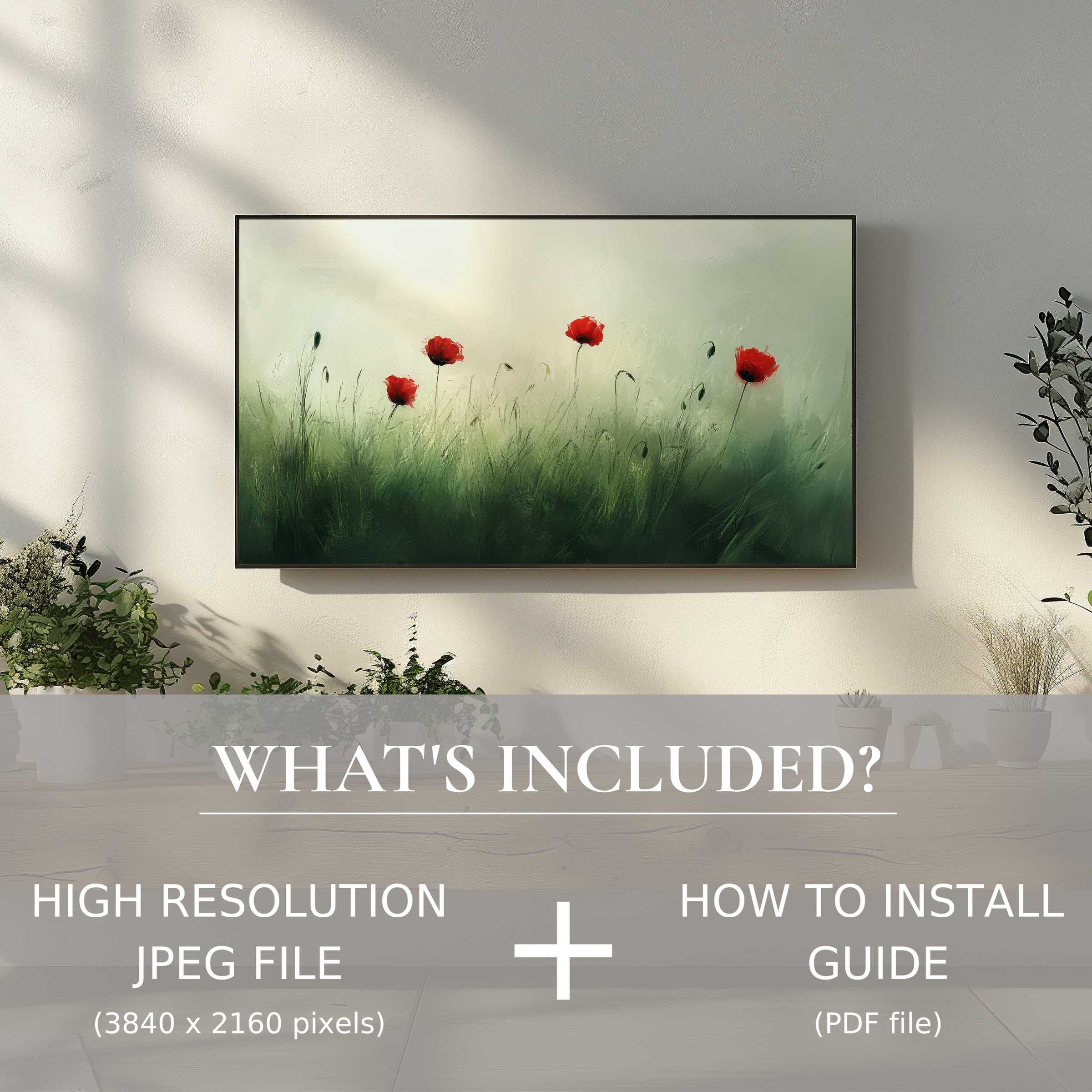 Elegant spring digital TV art download with easy use, enhancing your living space with vibrant floral beauty