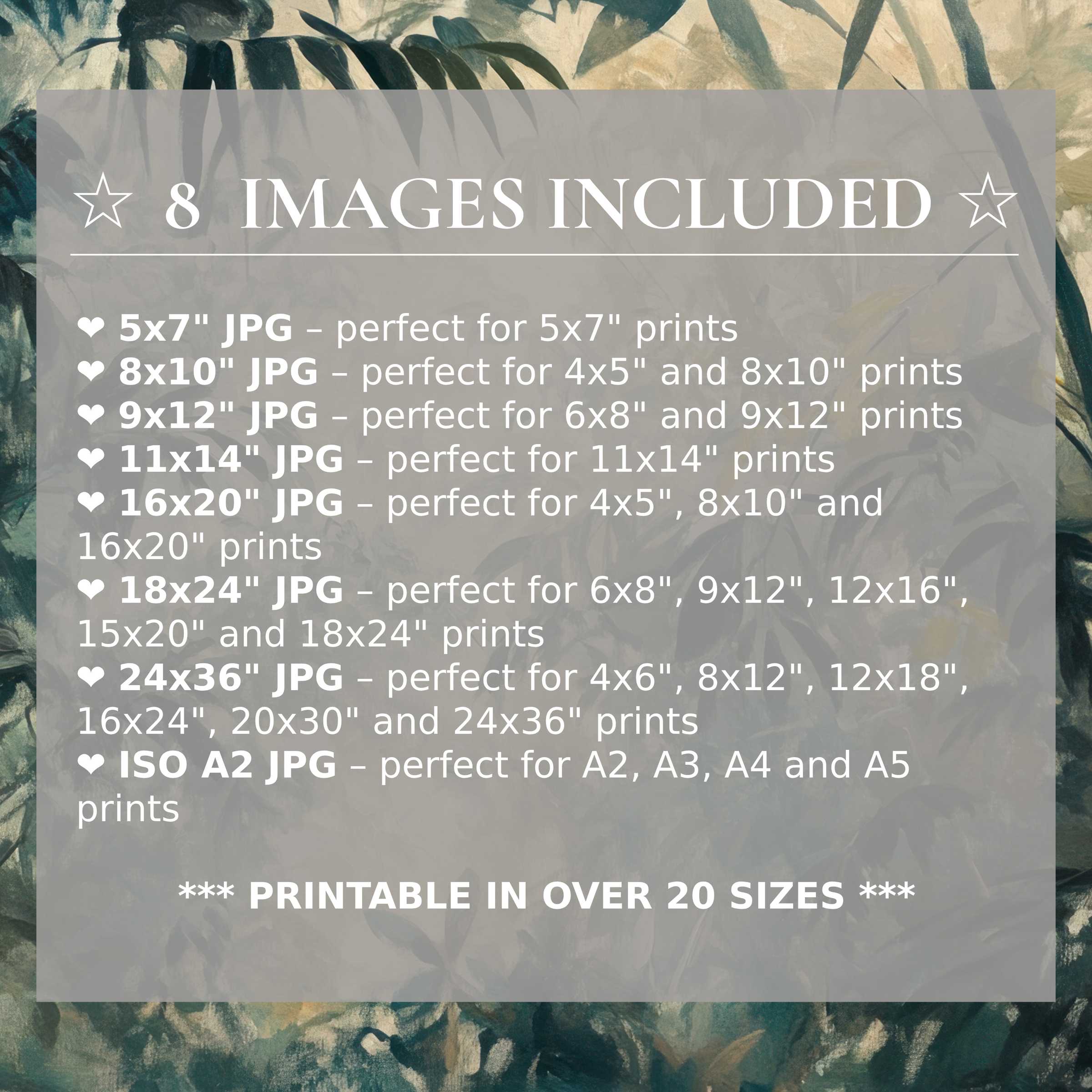 Vintage digital print with radiant teal and deep green hues evokes calming sophistication; includes 8 high-quality sizes to elevate modern interiors