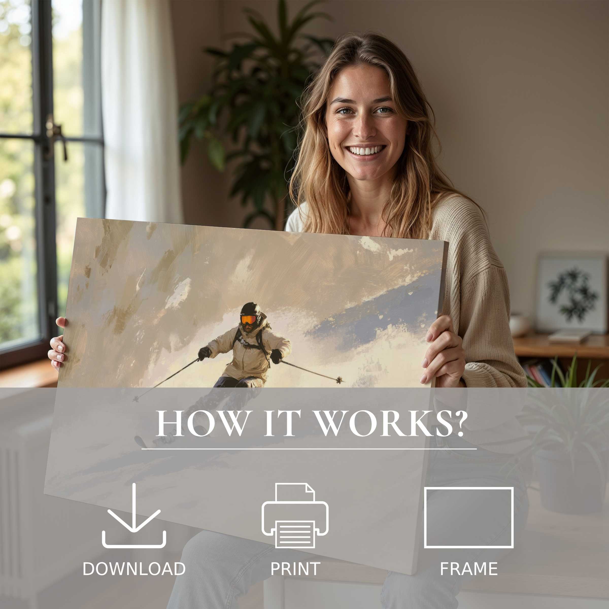 Radiant joy unfolds as winter digital art print transforms modern spaces, inviting serene connection and effortless elegance