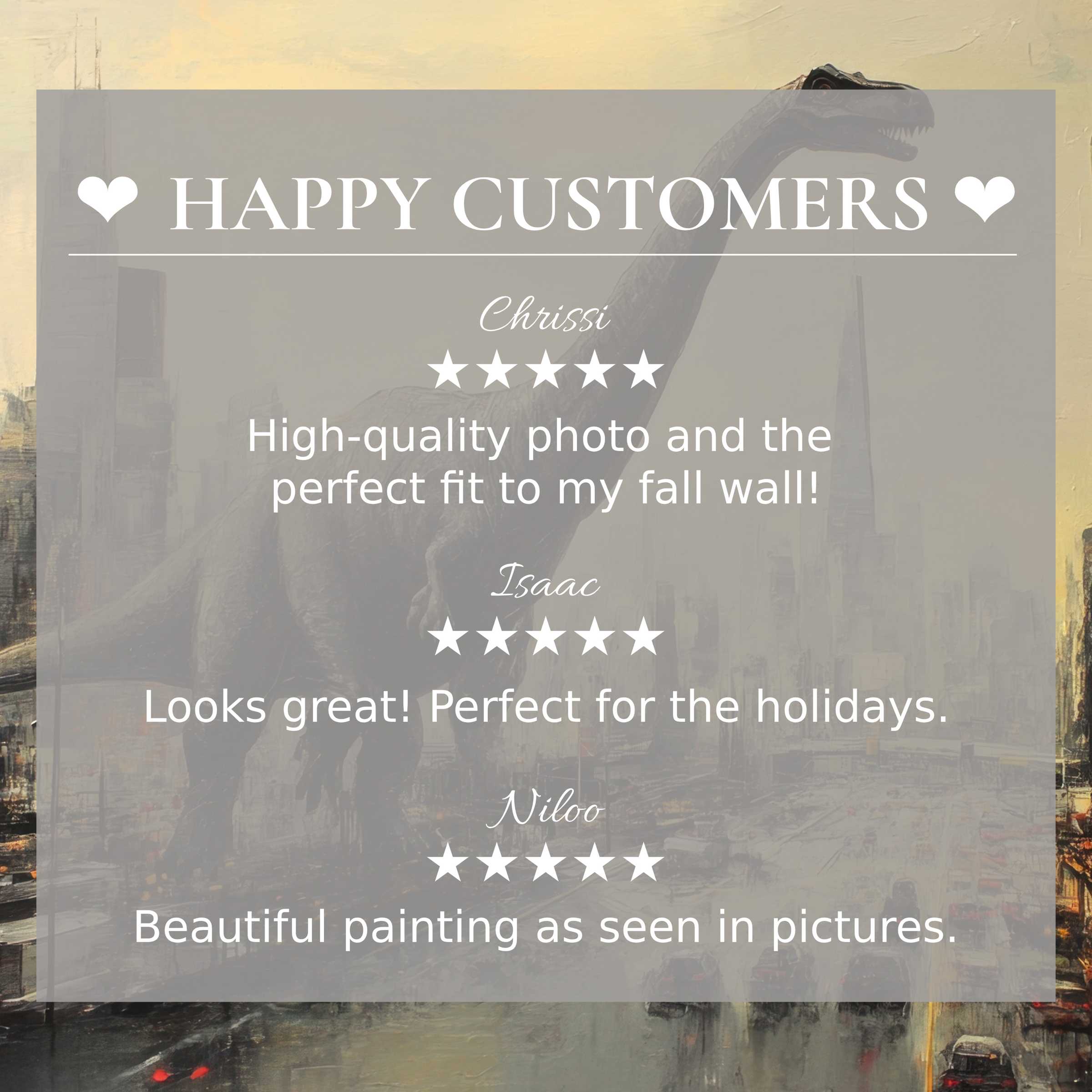 Street art for Frame TV with abstract cityscape, happy customer reviews highlight trust and refined style
