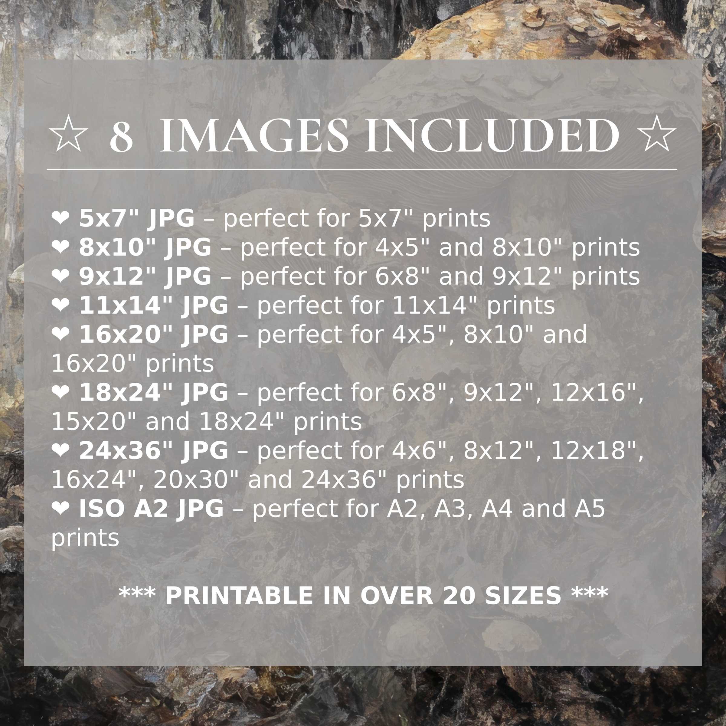 Botanical digital print featuring radiant amber and charcoal hues, elevating modern interiors with style and 8 included sizes