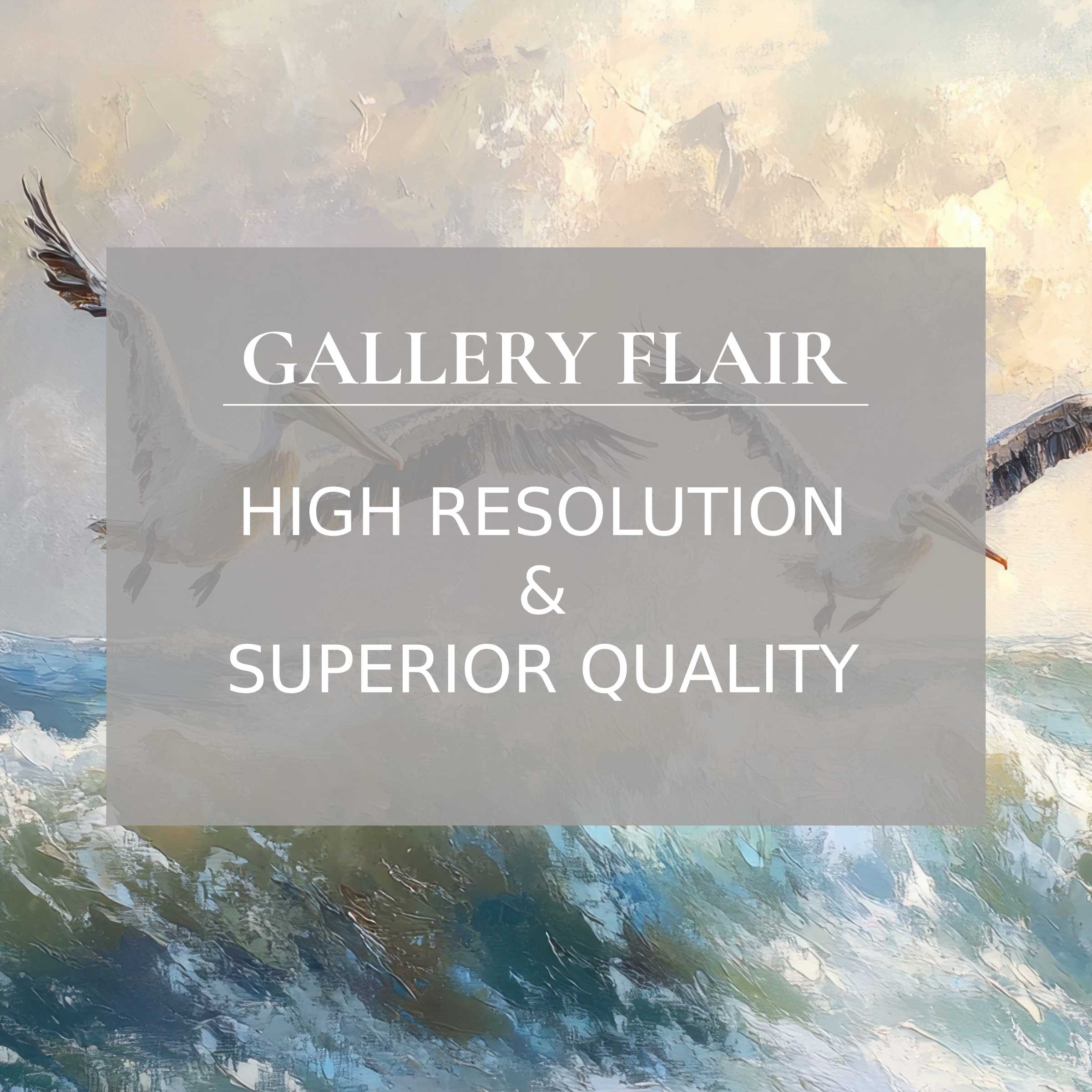 Coastal printable art captures serene pelicans soaring above textured waves, enriching modern interiors with refined, calming elegance