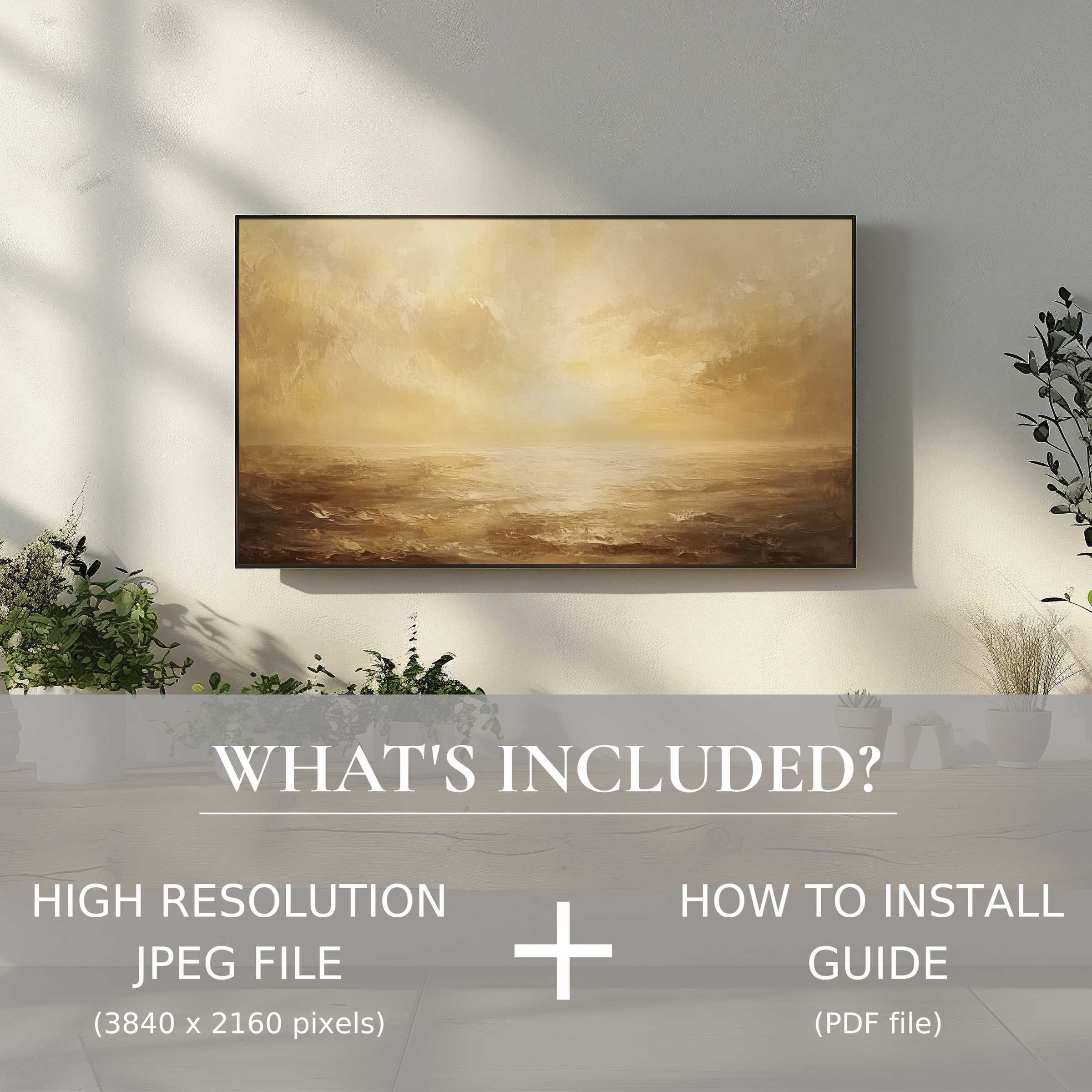 Elegant landscape digital TV art download enhances serene living spaces with easy digital use and stylish ambiance