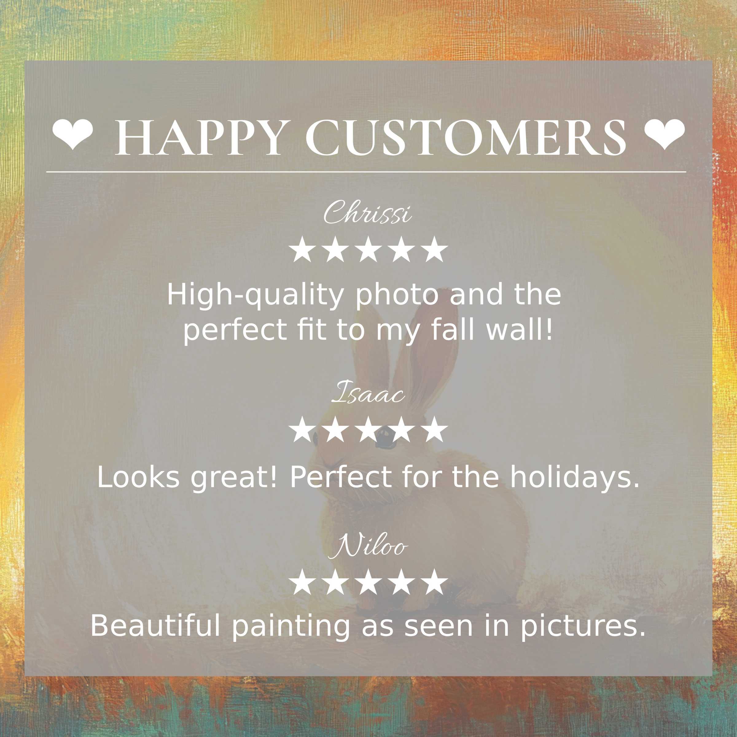 Elegant easter art for Frame TV with soft sunset tones, showcasing happy customer reviews that inspire trust and style
