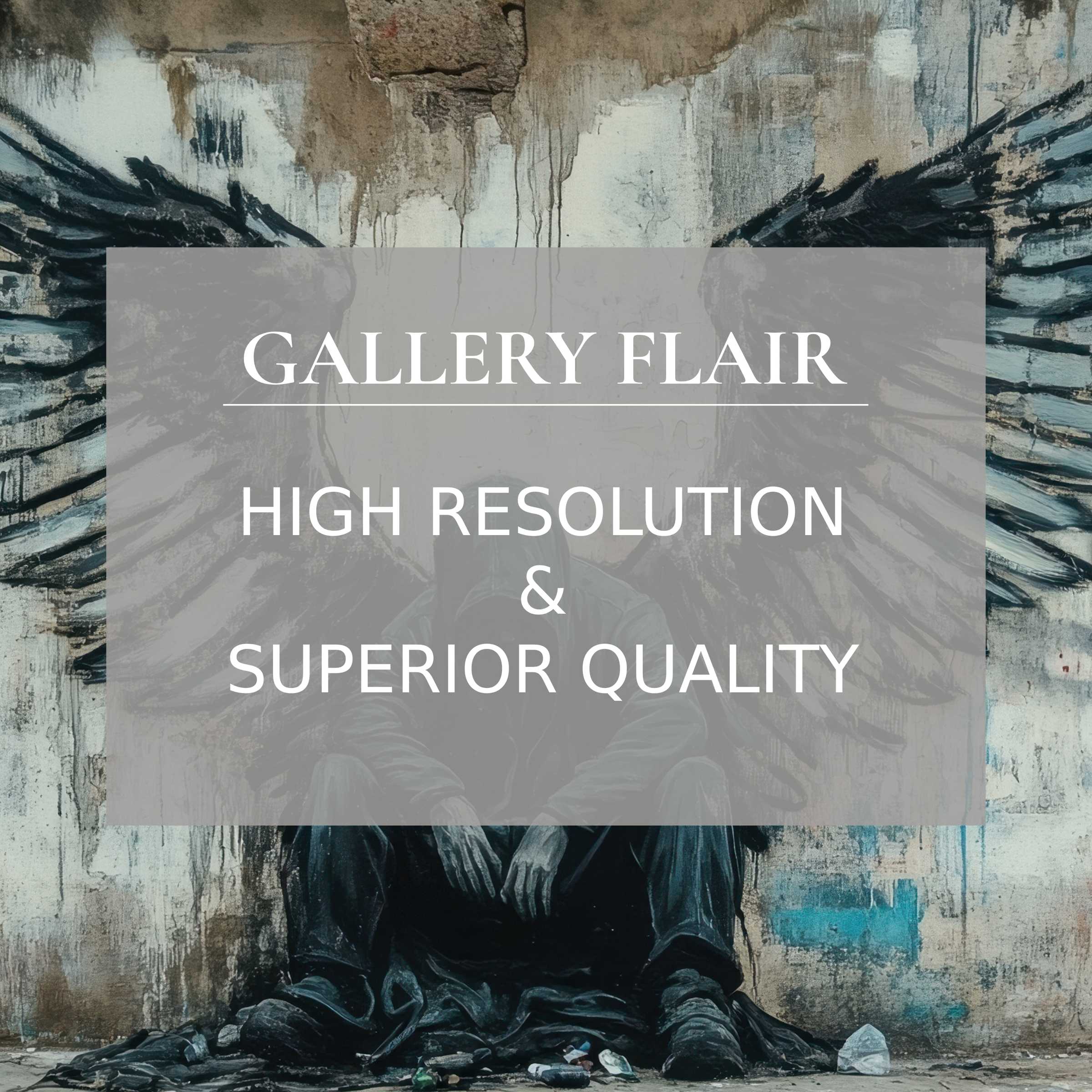 Elegant, high-resolution street art Frame TV picture showcasing textured wings and urban decay with striking visual clarity