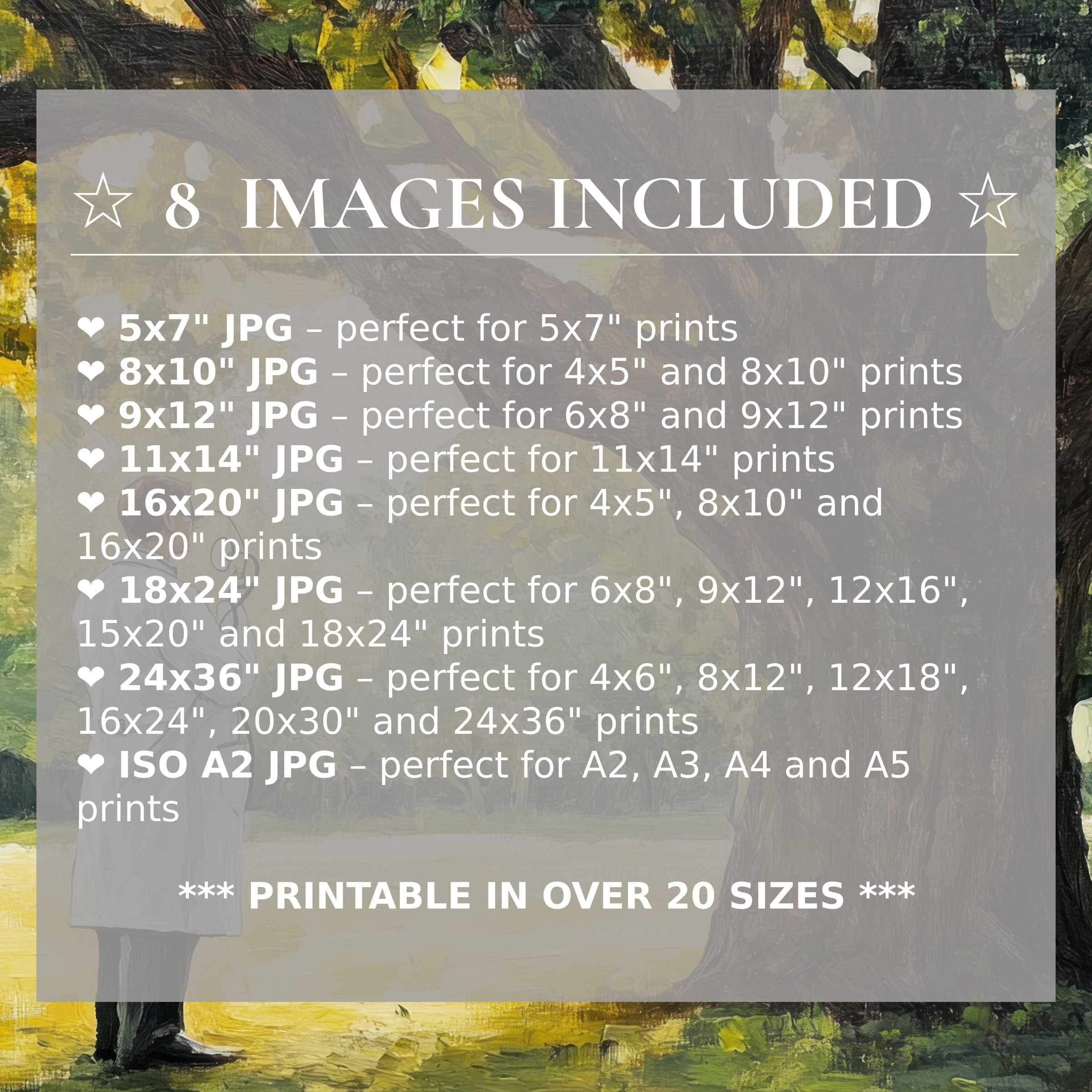 Radiant tree digital print in deep blues and soft grays, elevating modern interiors with serene beauty and 8 included high-quality sizes