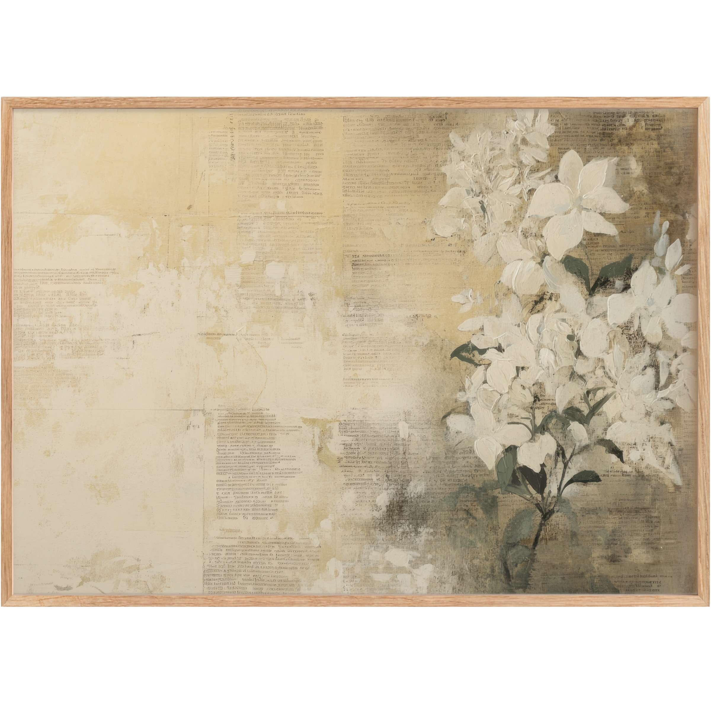 Botanical printable wall art featuring creamy white florals against a muted beige background, evoking a serene, timeless elegance