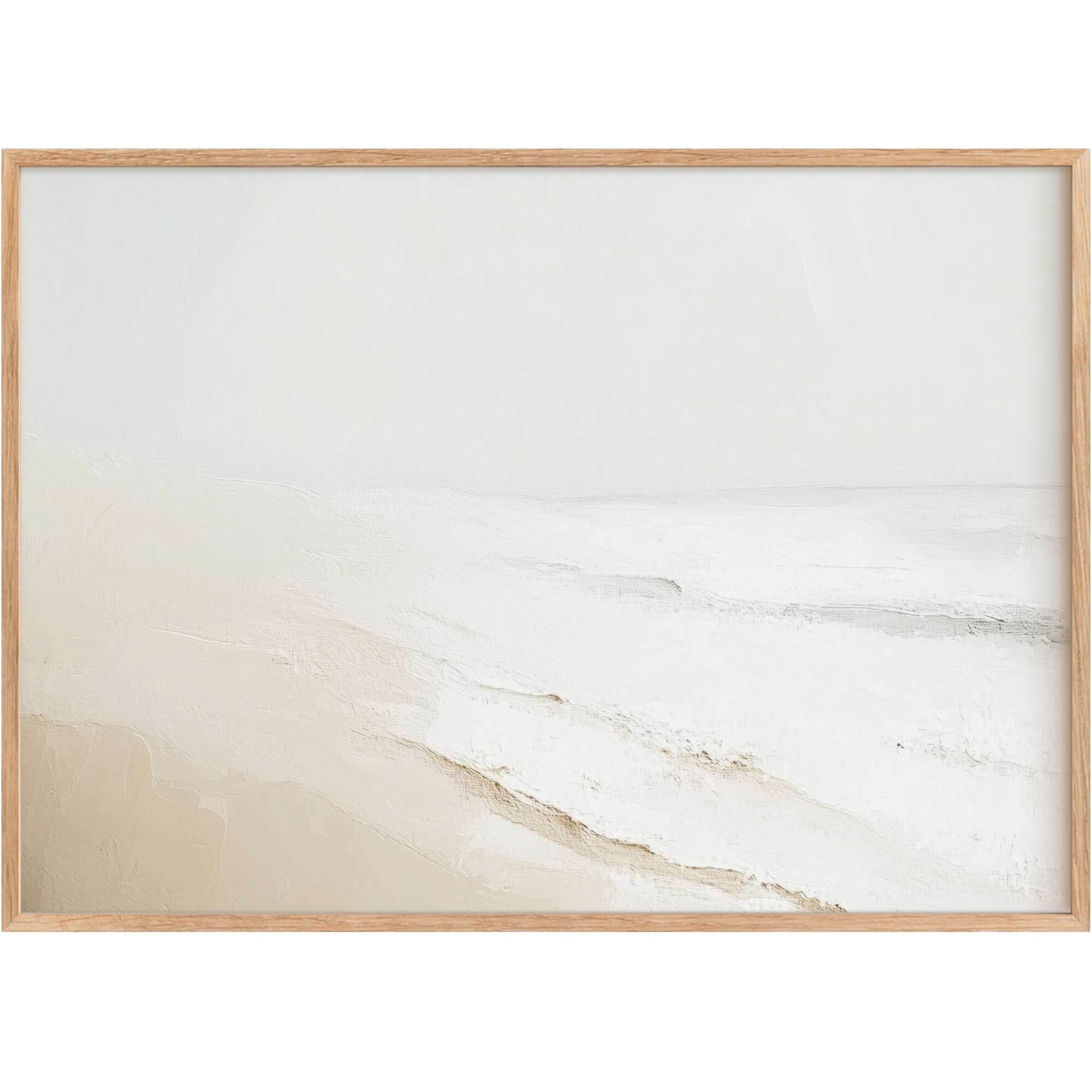 Serene summer printable wall art in muted sands and soft whites, evoking calm coastal elegance for refined interiors