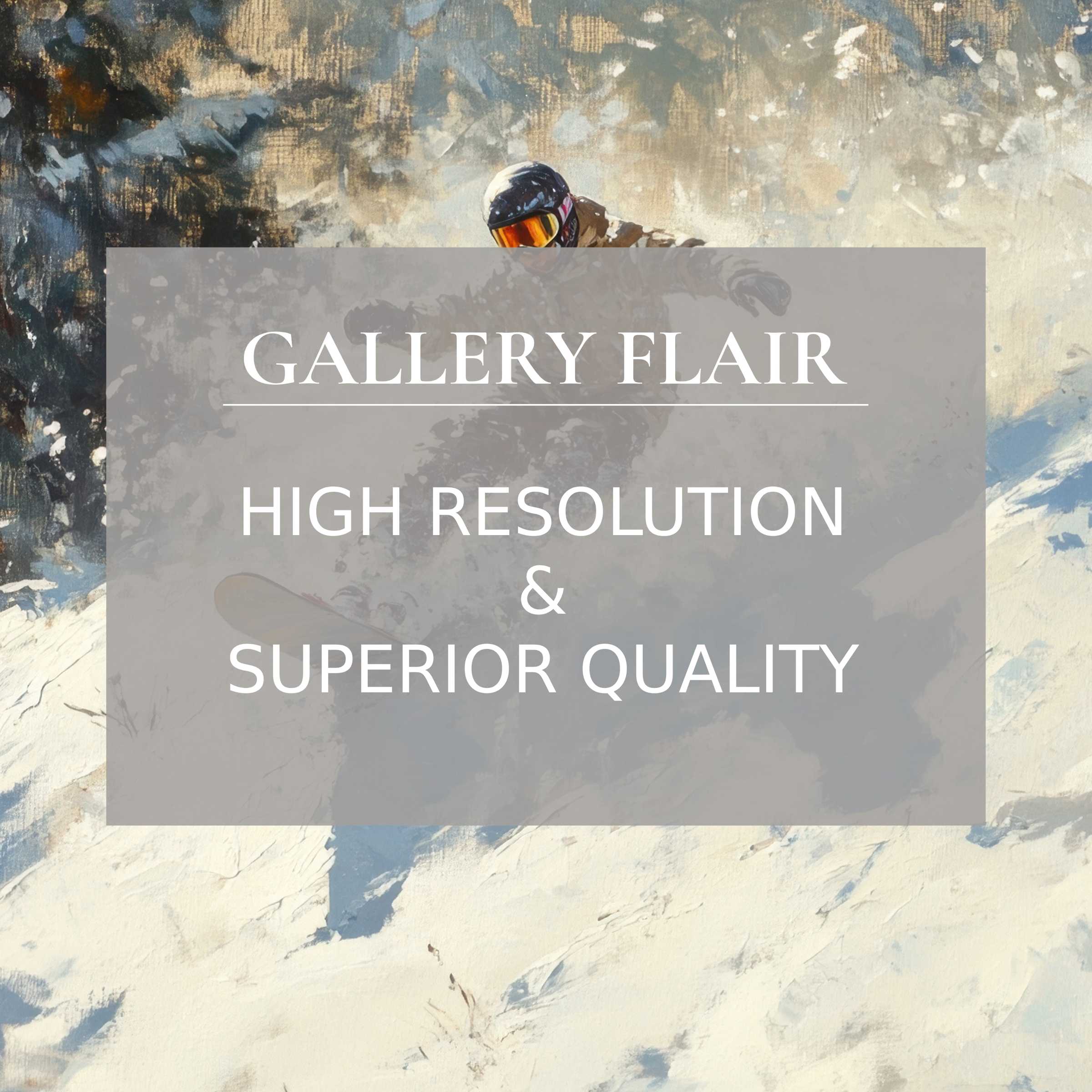 Elegant, high-resolution winter Frame TV picture showcasing dynamic snowboarding with refined detail and visual clarity