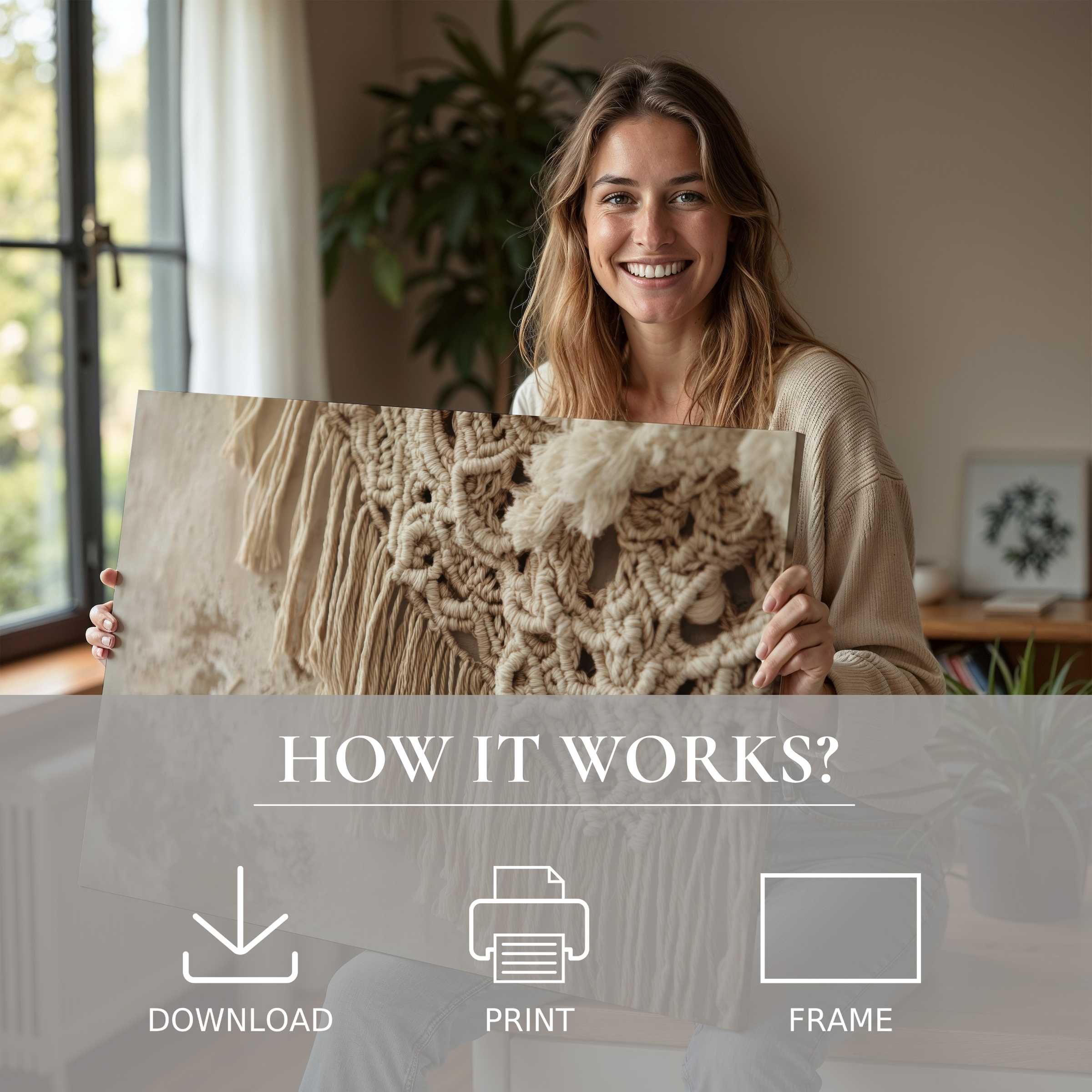 Radiating warmth and joy, this boho digital art print brings serene texture into modern homes, inviting effortless connection through art