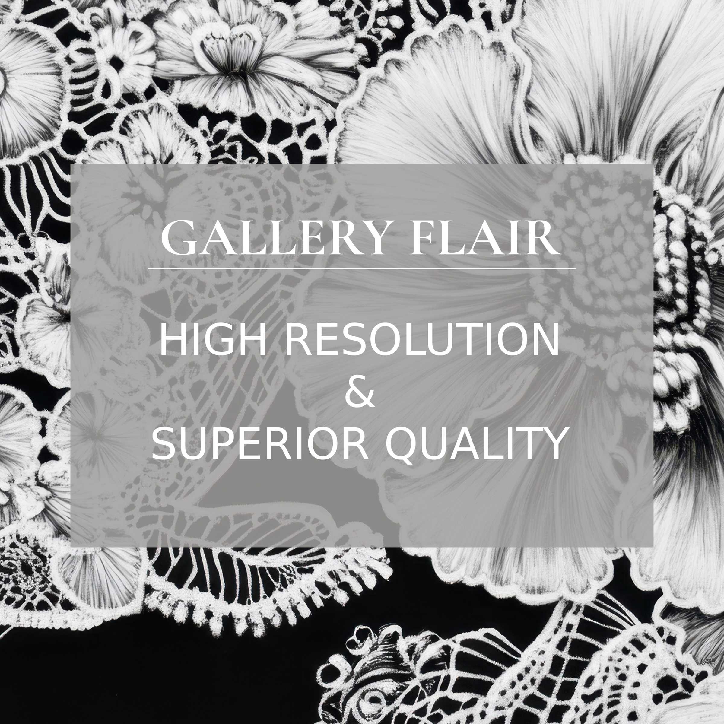 Elegant black and white Frame TV picture featuring detailed floral lace patterns with exquisite resolution and clarity