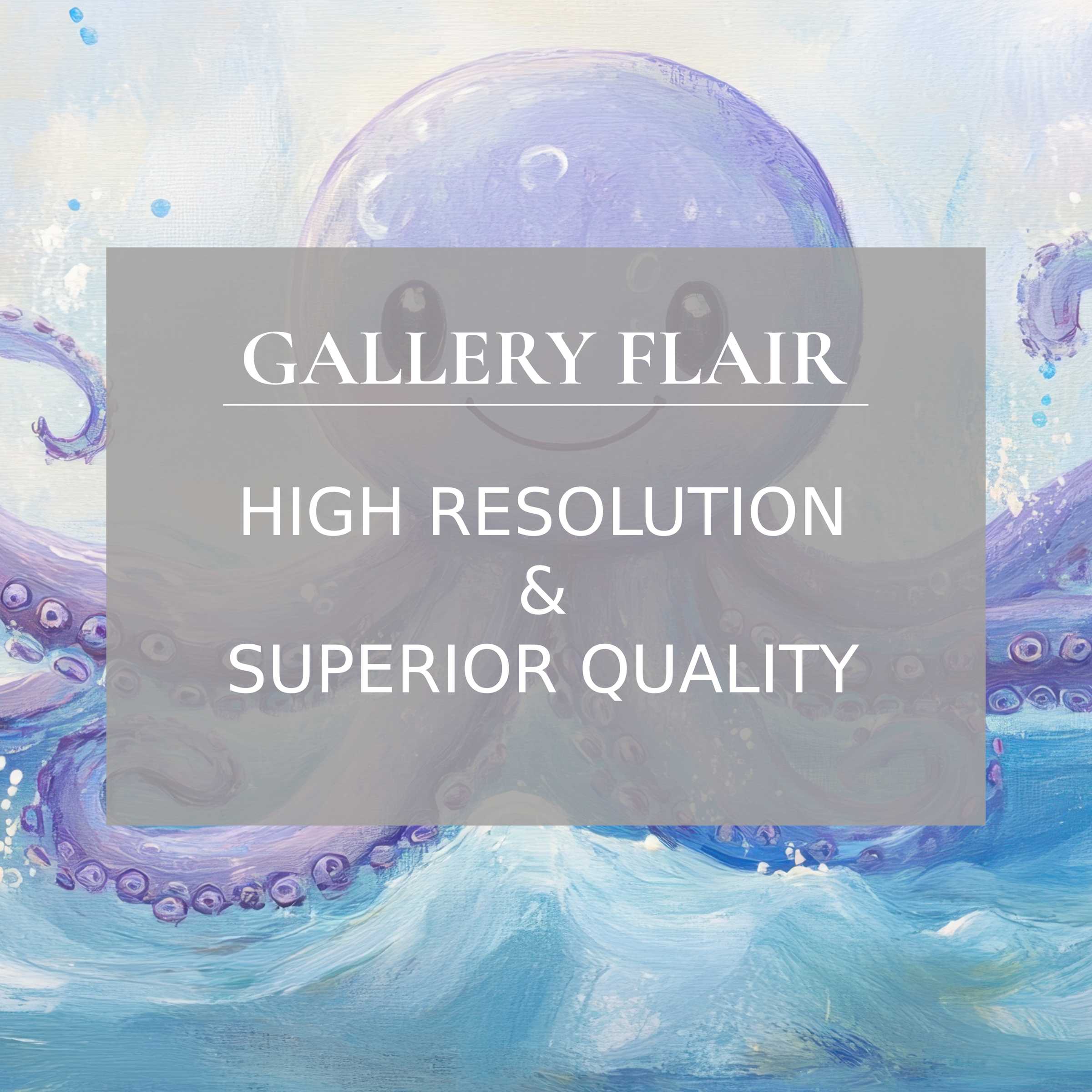 Delightful nursery printable art featuring a serene, smiling octopus in soft pastel hues, enhancing chic modern nurseries with premium detail and a calming oceanic mood