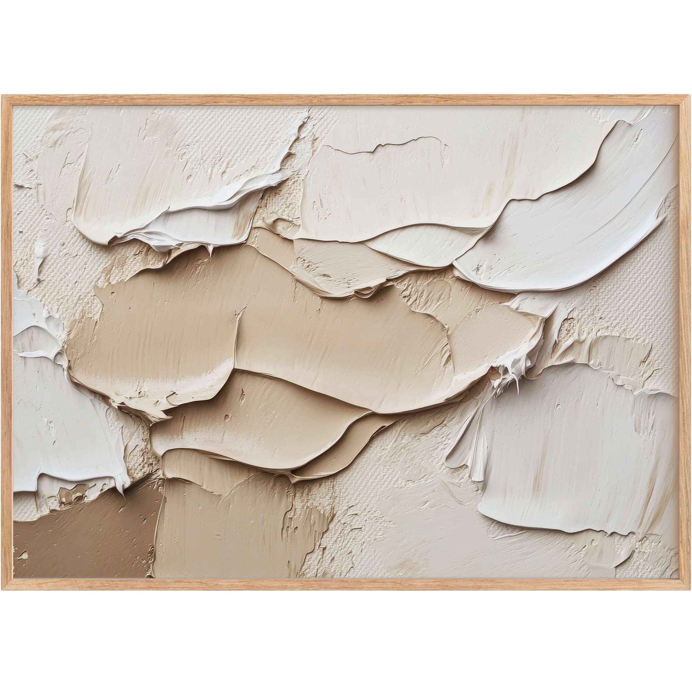 Neutral printable wall art featuring creamy beige and soft white textures, creating a calming, sophisticated ambiance for elegant interiors