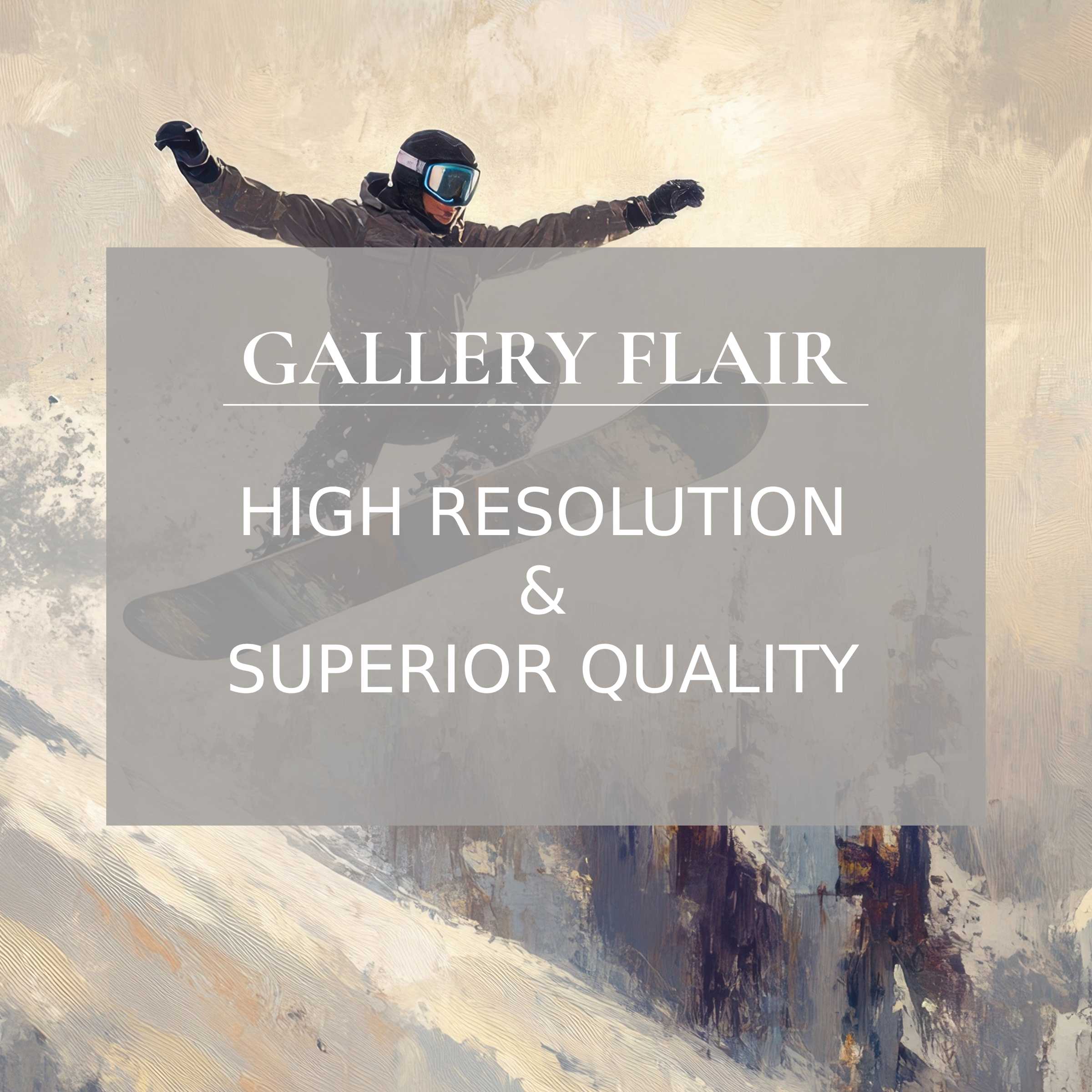 Winter Frame TV picture showcasing sharp, elegant snowboarder art with refined brushwork and premium visual clarity