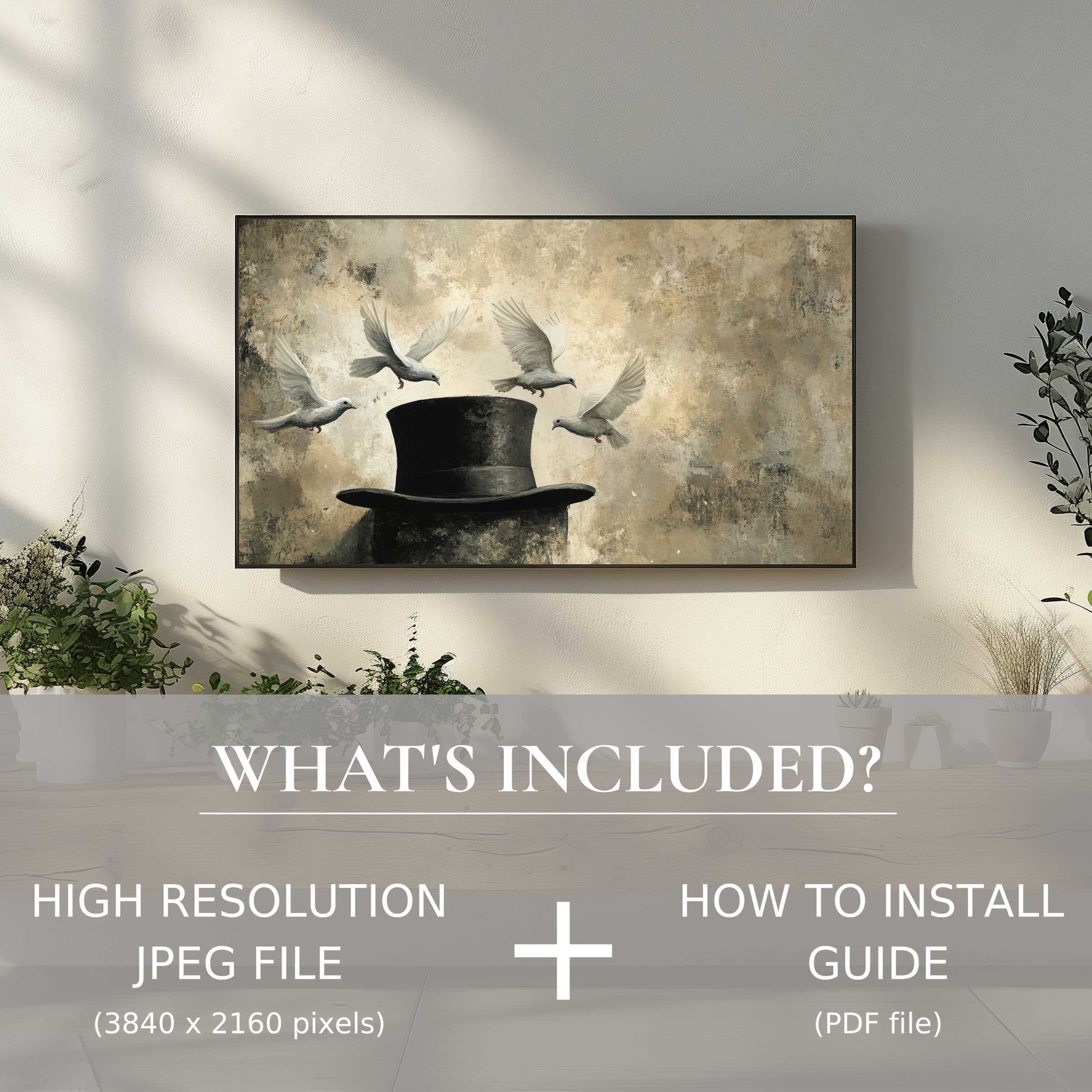 Elegant street art digital TV art download enhances any modern living space with easy high-res digital use and guide