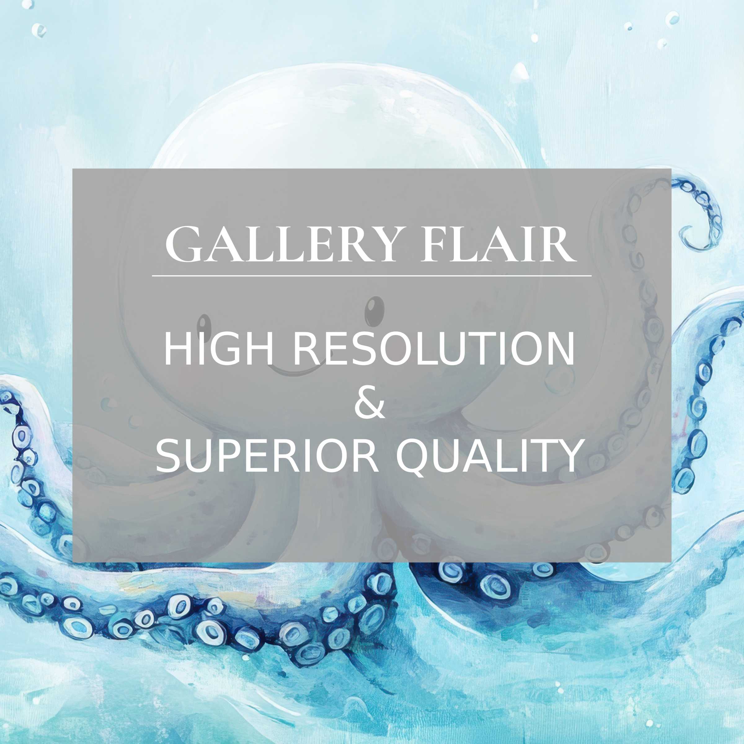 Calming nursery printable art featuring a charming octopus in serene blues, enhancing modern decor with superior detail