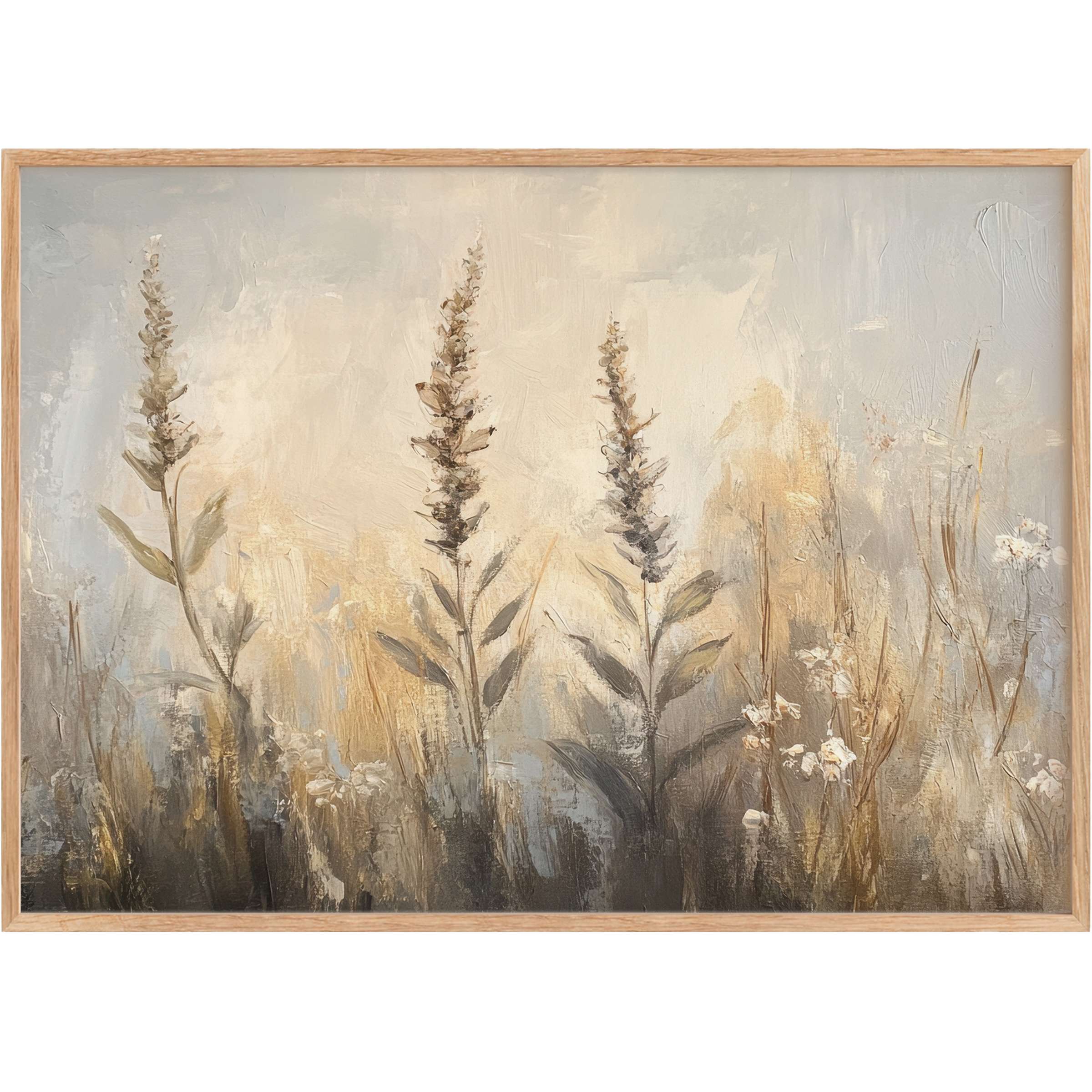 Botanical printable wall art with muted earth tones and soft textures, creating a serene, elegant ambiance for refined interiors