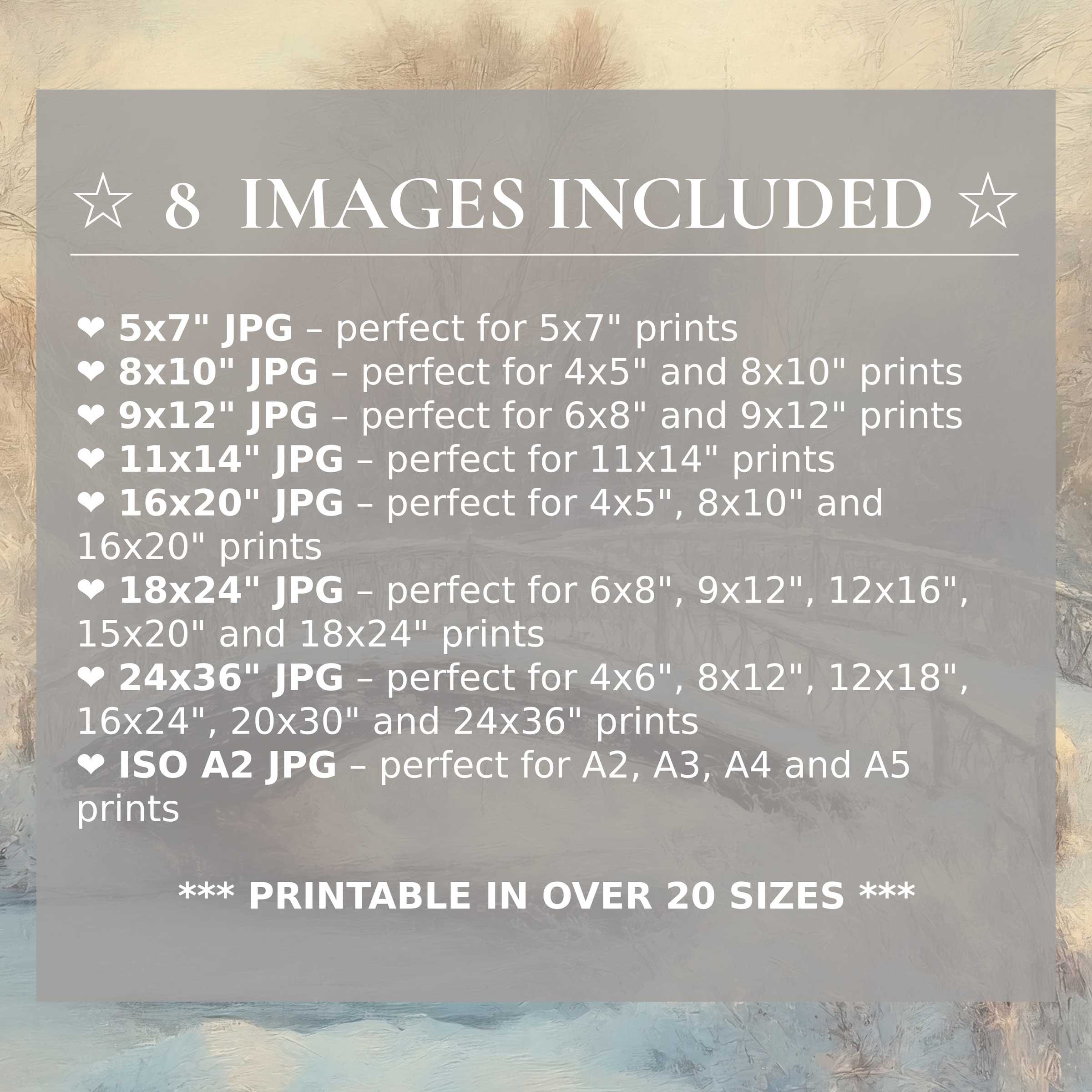 Winter digital print featuring radiant ivory, soft beige, and muted blue tones, elevating modern interiors with versatile style; includes 8 high-quality sizes