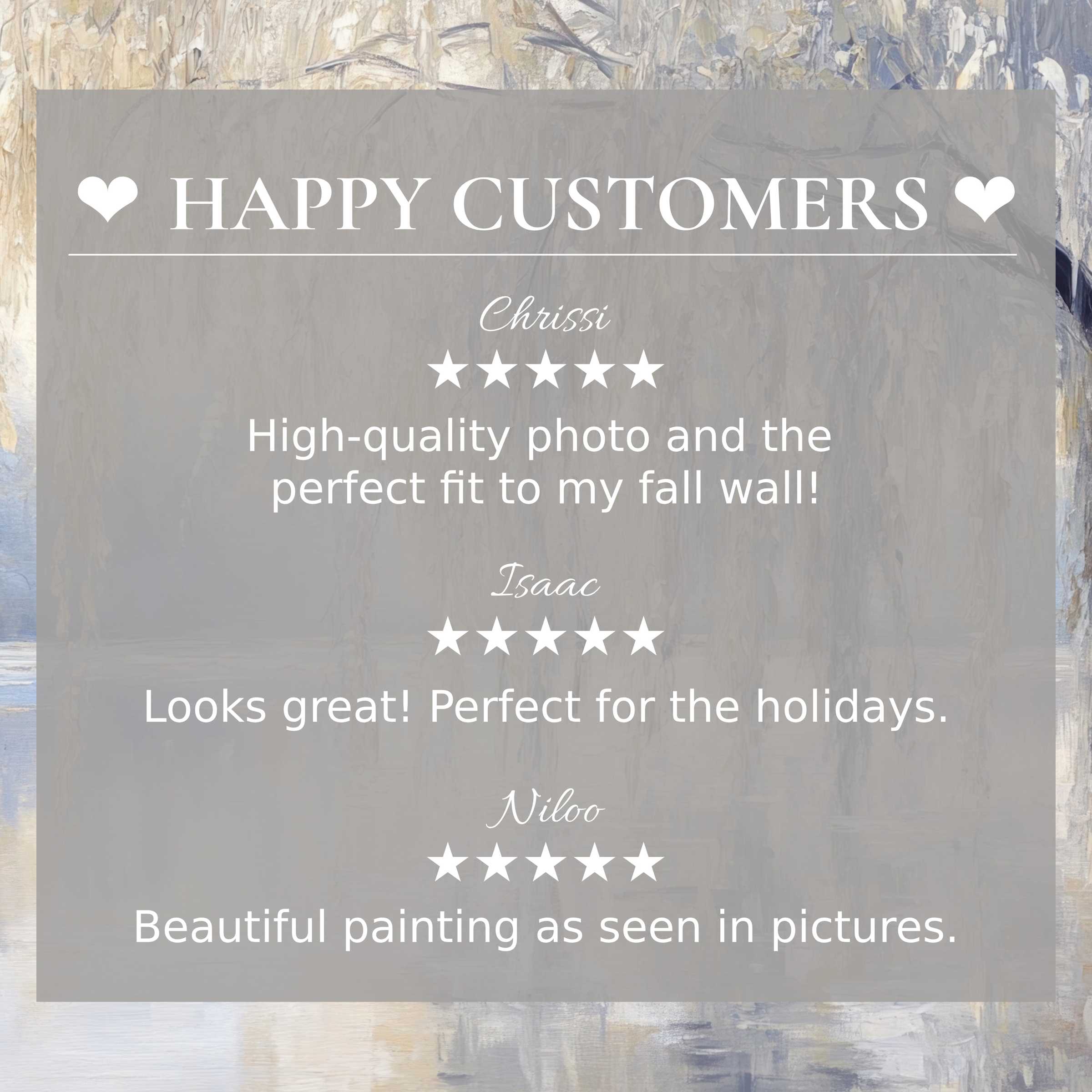 Elegant trees art for Frame TV with abstract muted background; happy customer reviews build trust and reflect quality