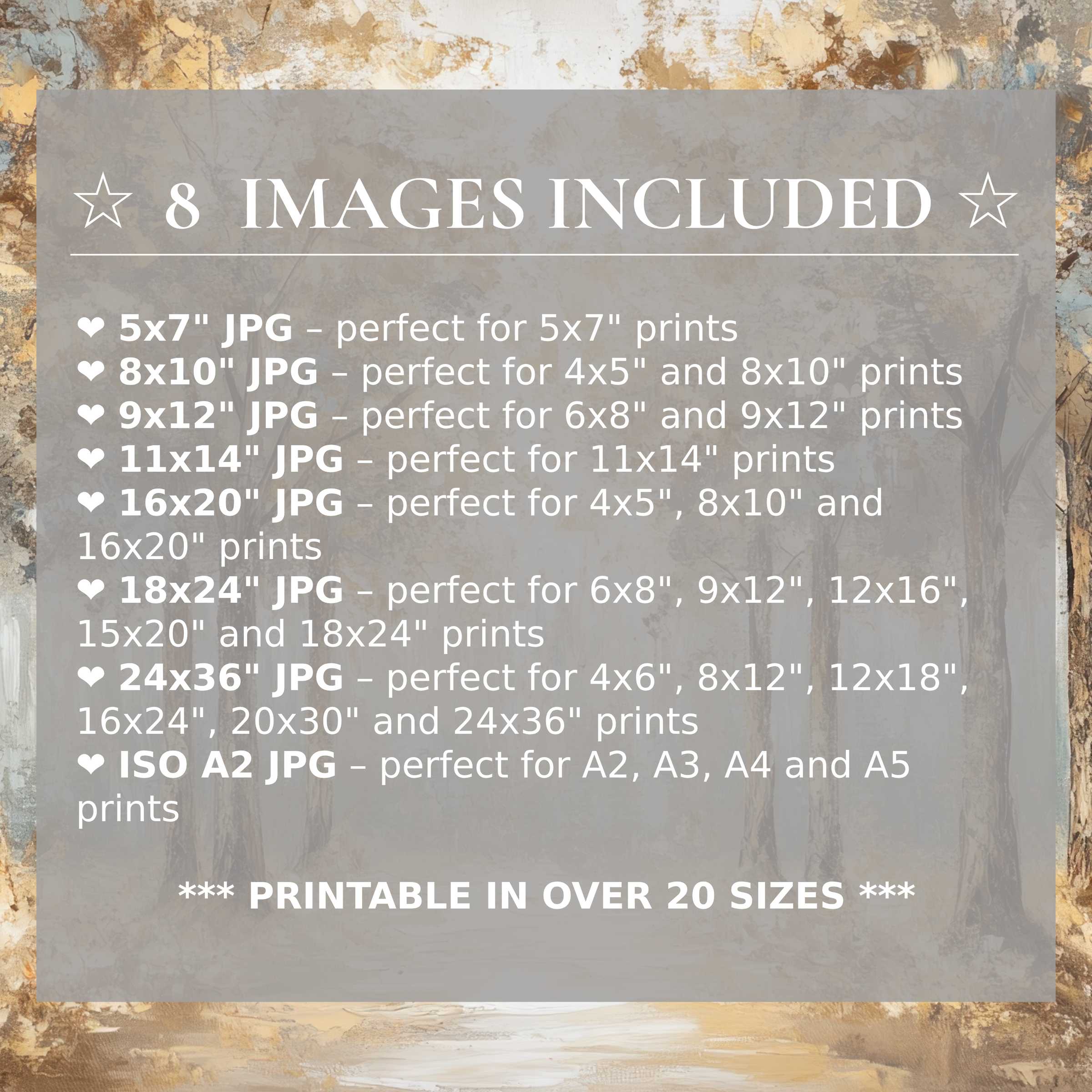 Vintage digital print imbues warm golds and soft grays with radiant calm, elevating modern interiors in 8 included high-res sizes