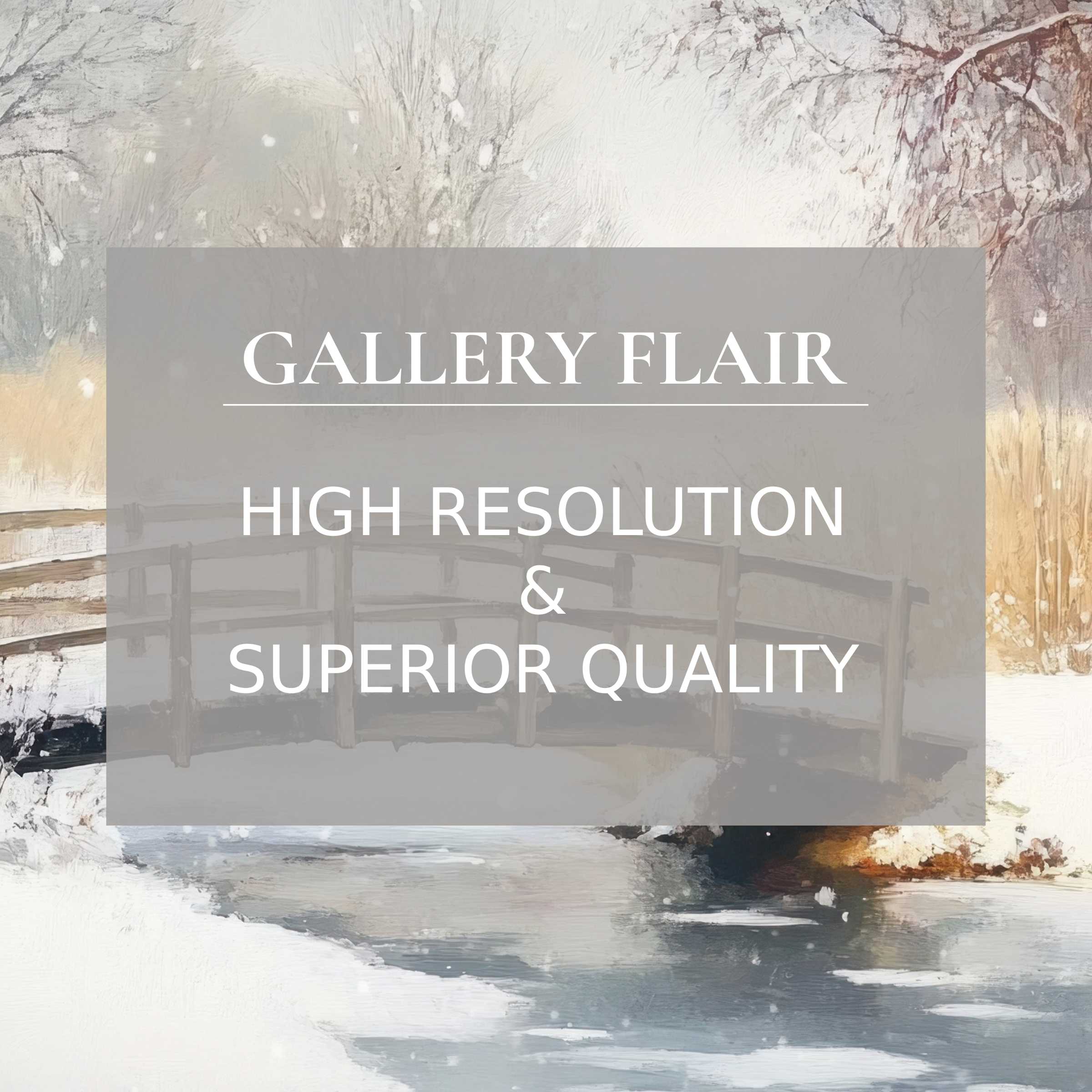 Elegant winter Frame TV picture with high-resolution, refined brushstrokes, soft tones, and exceptional visual clarity