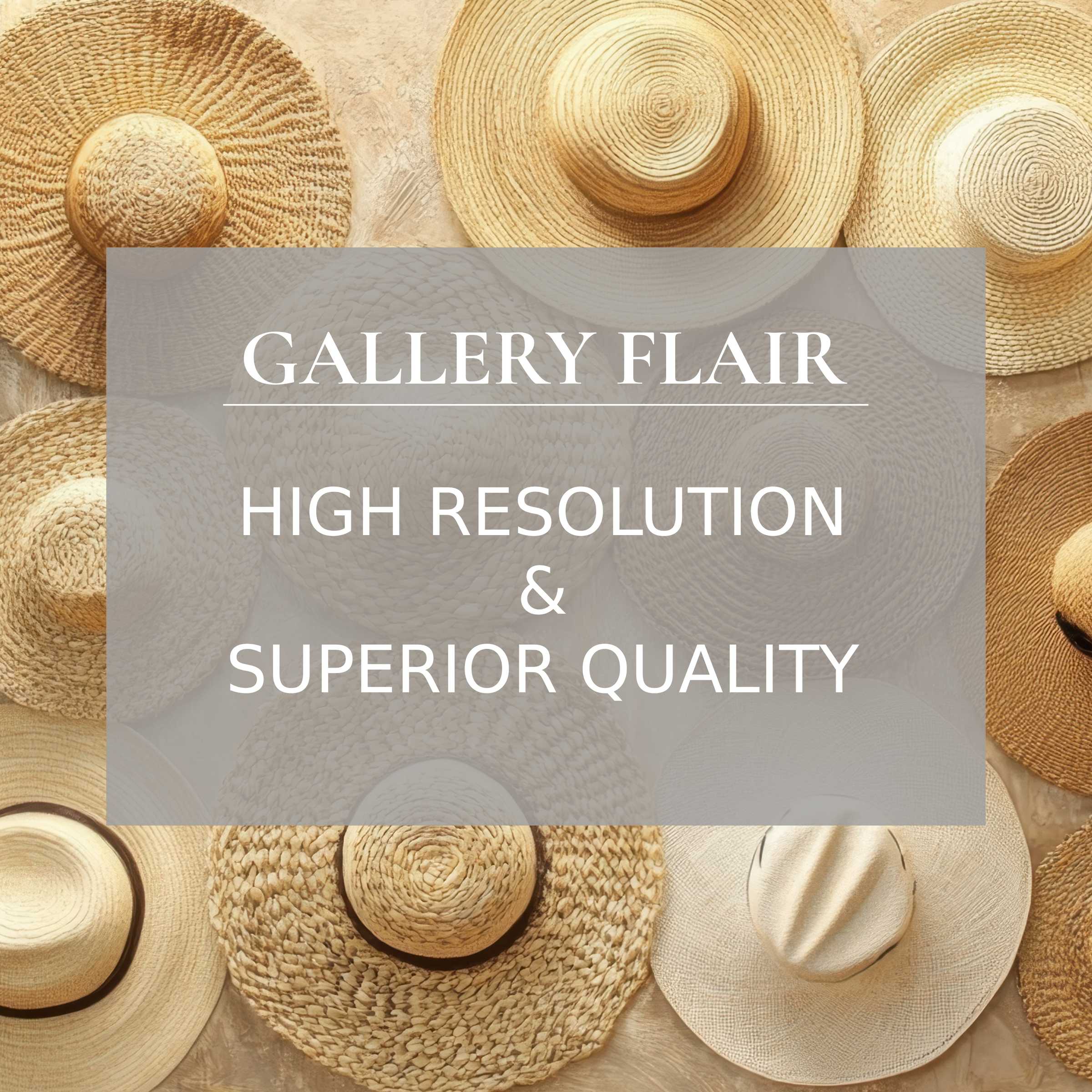 Boho printable art featuring textured straw hats in warm earth tones, radiating a calming, natural ambiance with premium detail