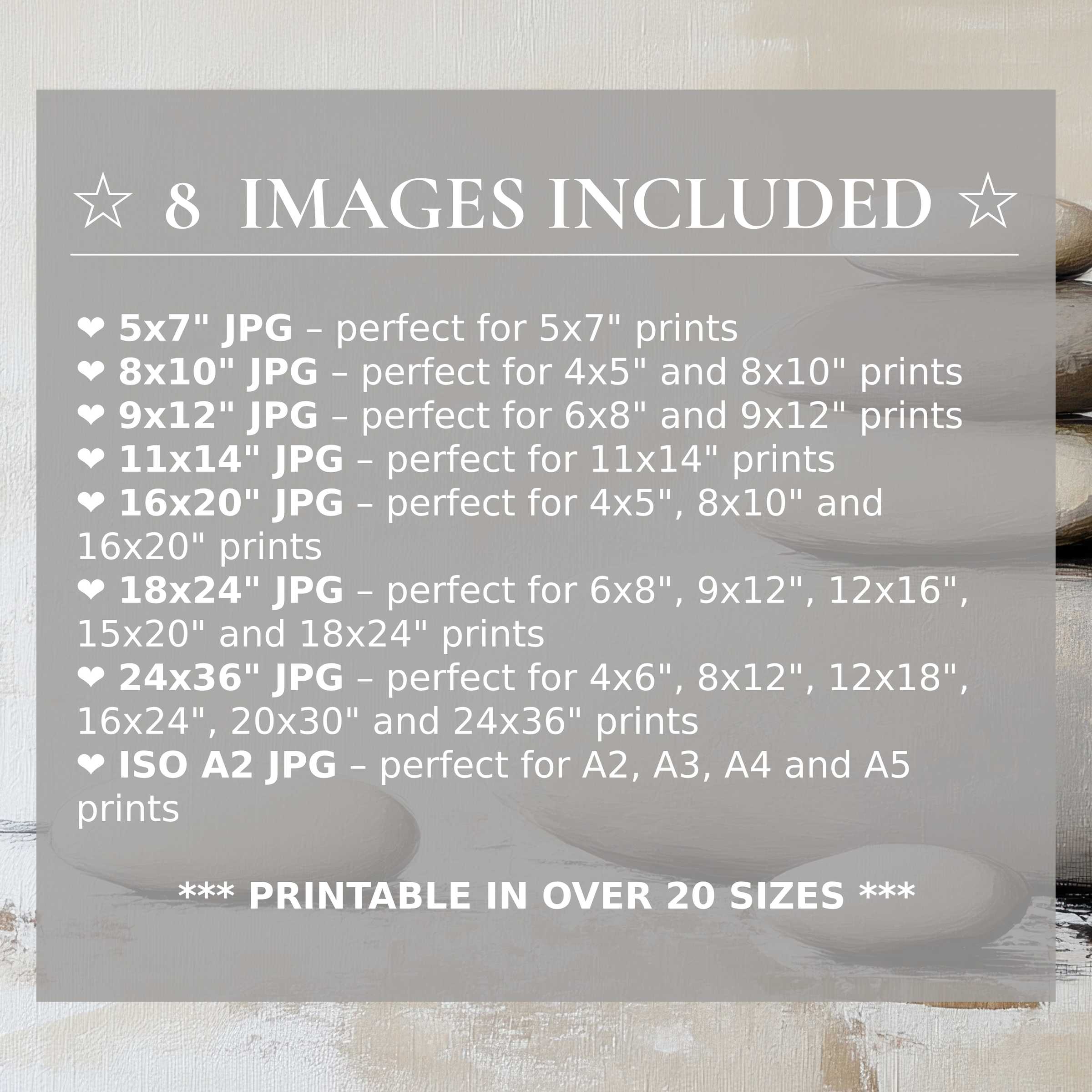 Neutral digital print exuding calming soft greys and gentle beige tones, elevating modern interiors with style; includes 8 high-quality sizes