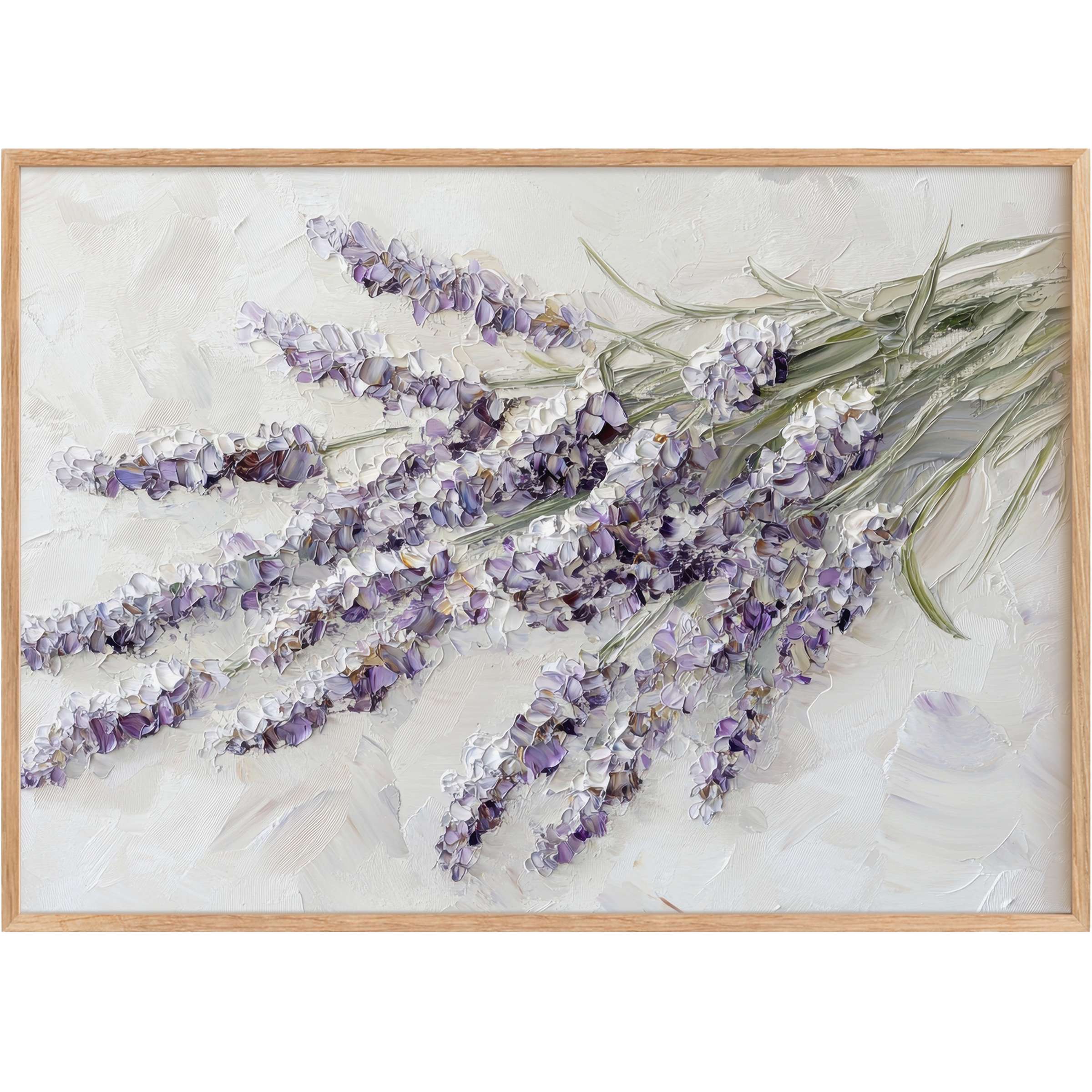 Elegant spring printable wall art featuring soft lavender blooms in creamy whites and muted greens, evoking a serene, radiant ambiance