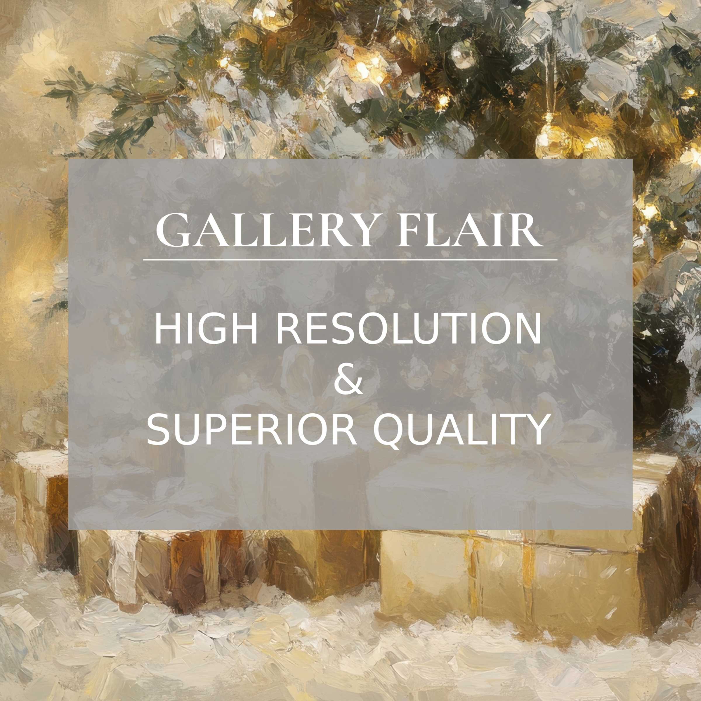 Elegant, high-resolution christmas Frame TV picture featuring a softly illuminated, impressionistic holiday scene with gifts