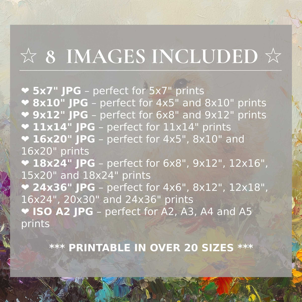Radiant Easter digital print in soft pastels and vibrant hues, elevating modern interiors with style and 8 included sizes