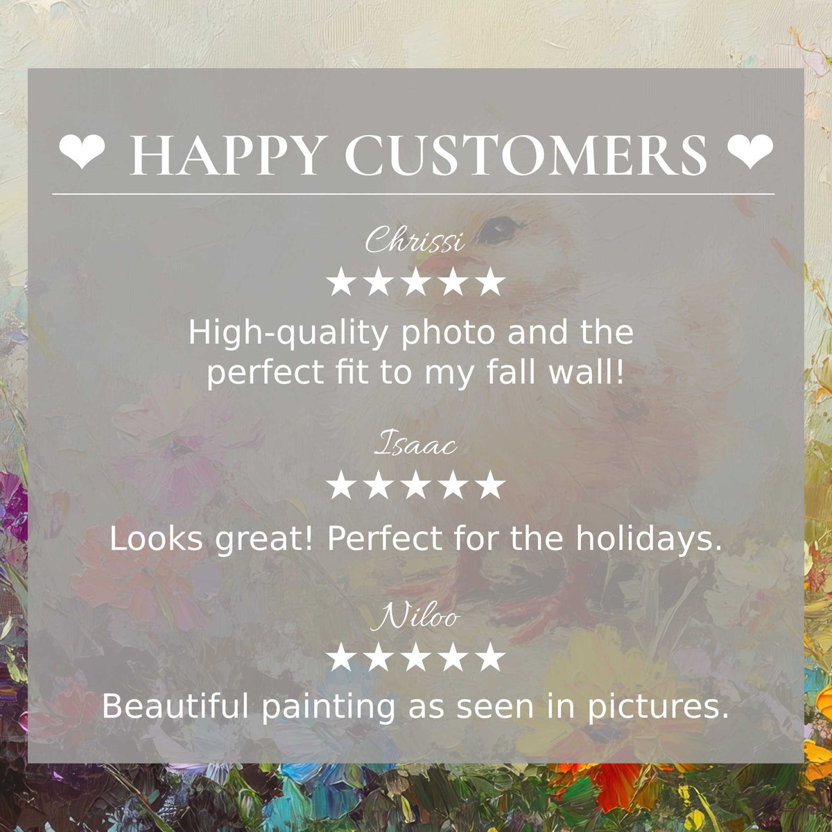Elegant easter art for Frame TV with abstract florals showcases happy customer reviews, building refined trust and style