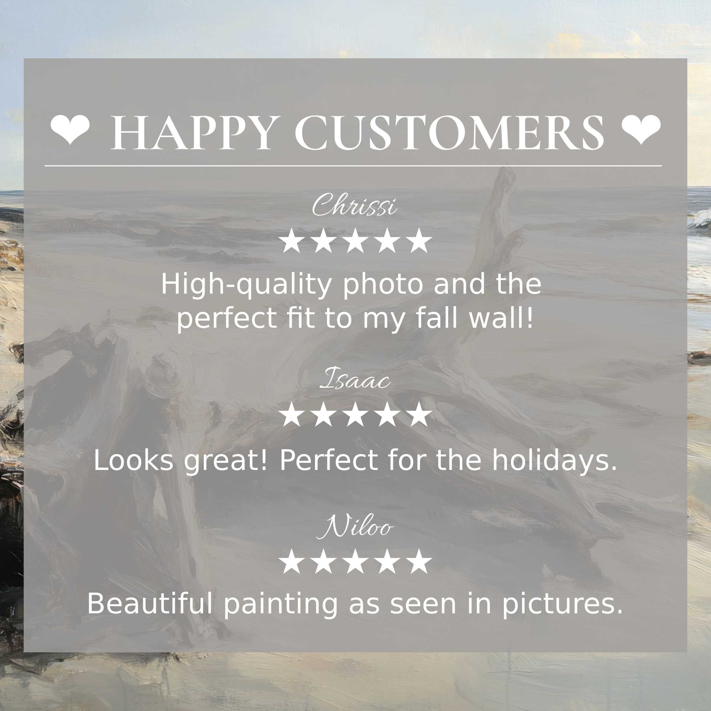 Beach art for Frame TV with soft ocean hues; happy customer reviews underscore trust and timeless elegance