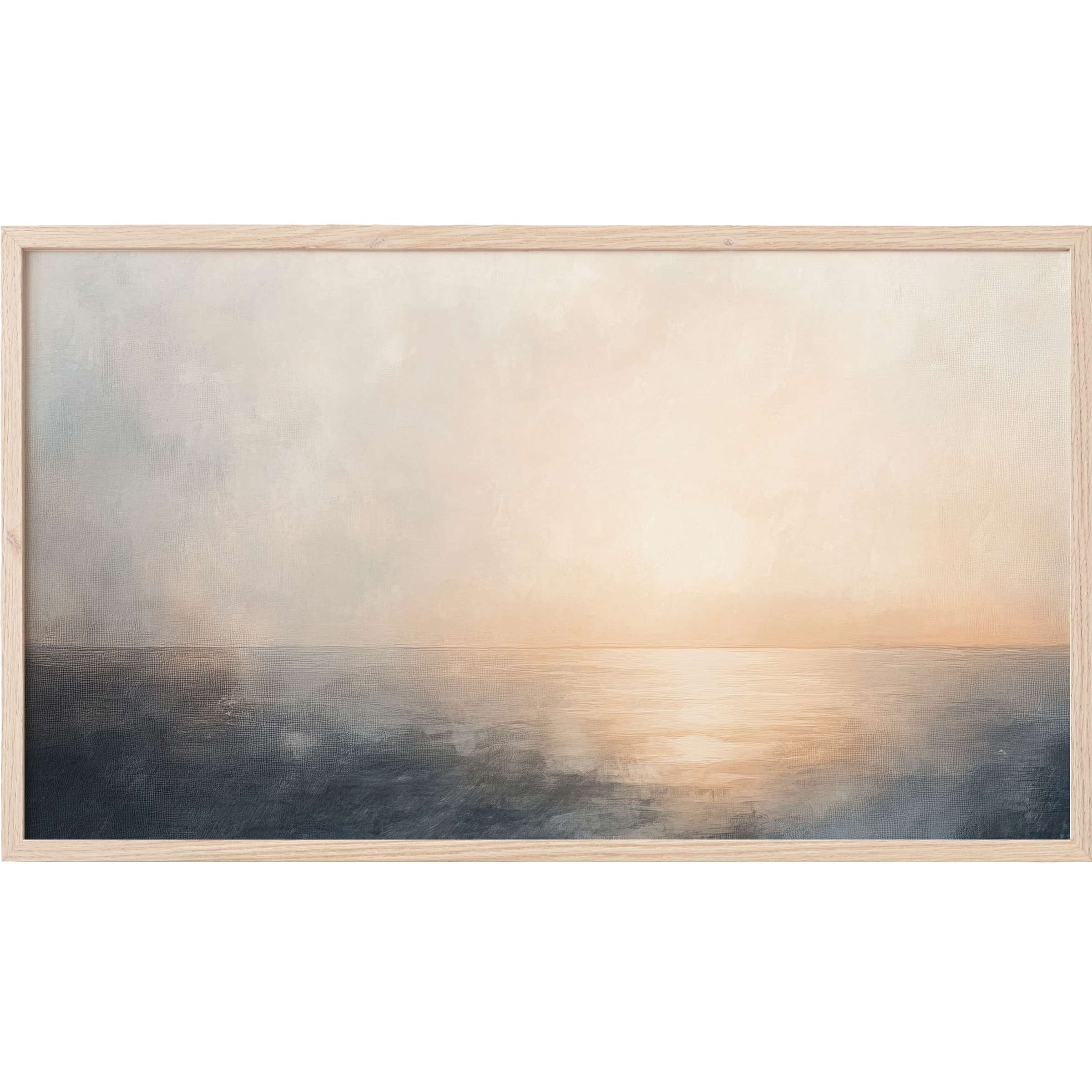 Softly blended coastal hues in a serene horizon, capturing tranquility in this summer Frame TV Art masterpiece