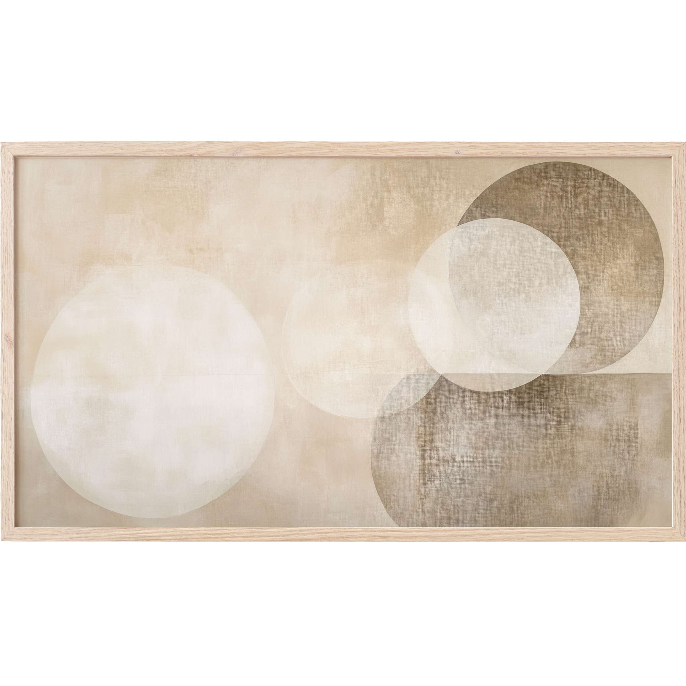 Soft overlapping circles in muted beige and taupe tones, perfect neutral Frame TV Art for refined modern spaces