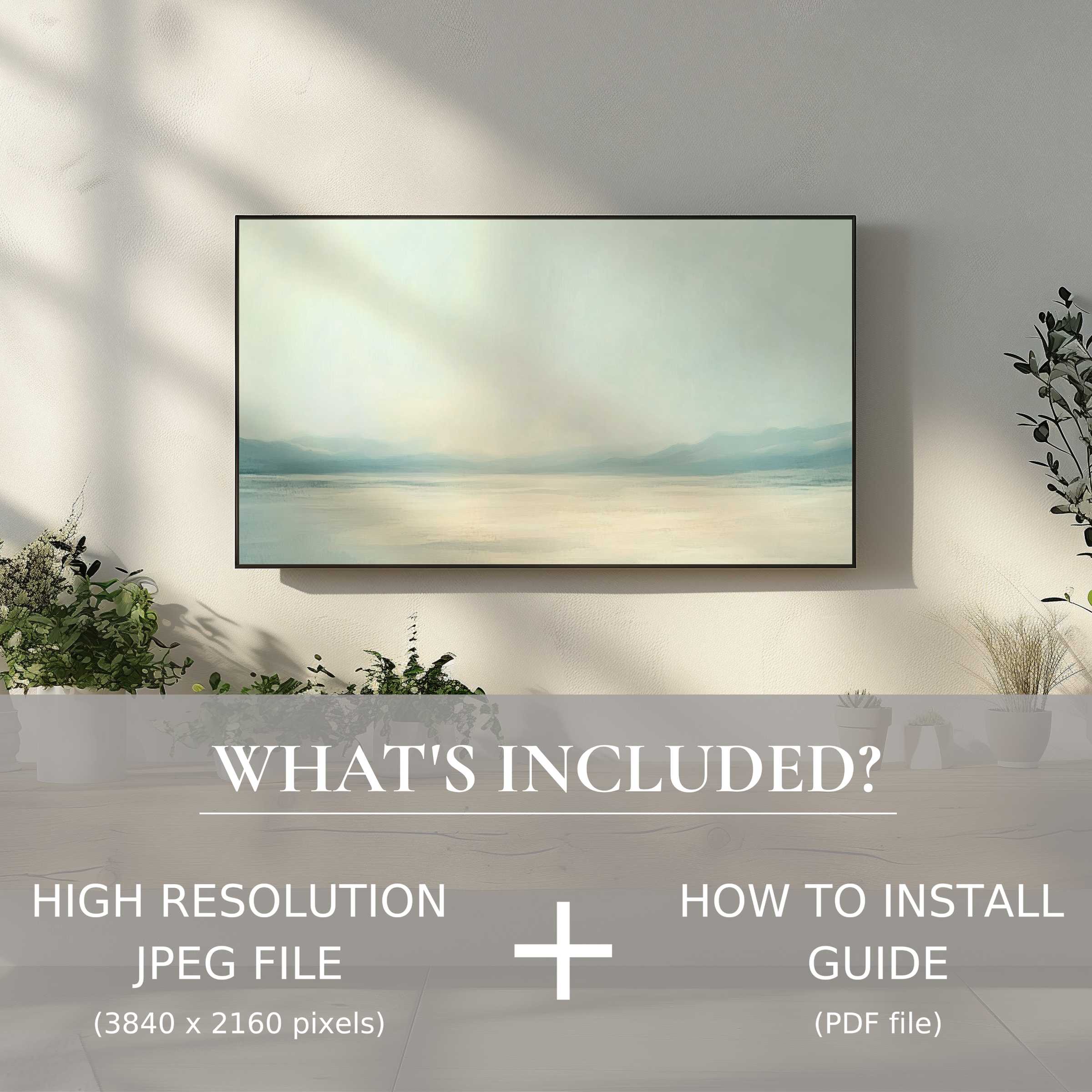Elegant landscape digital TV art download enhances modern living spaces with easy digital use and instant style upgrade