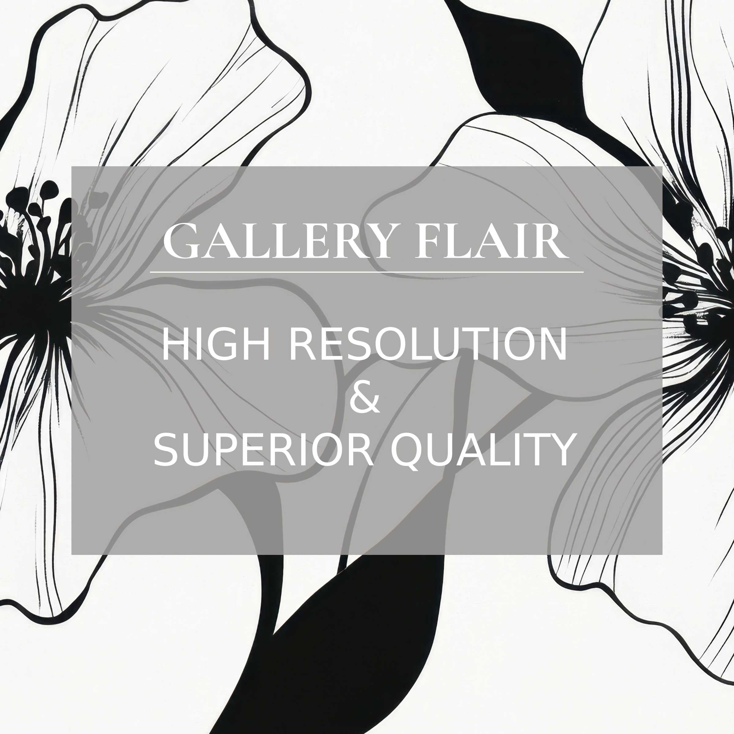 Black and white printable art featuring elegant floral outlines, radiating calming sophistication and modern design flair