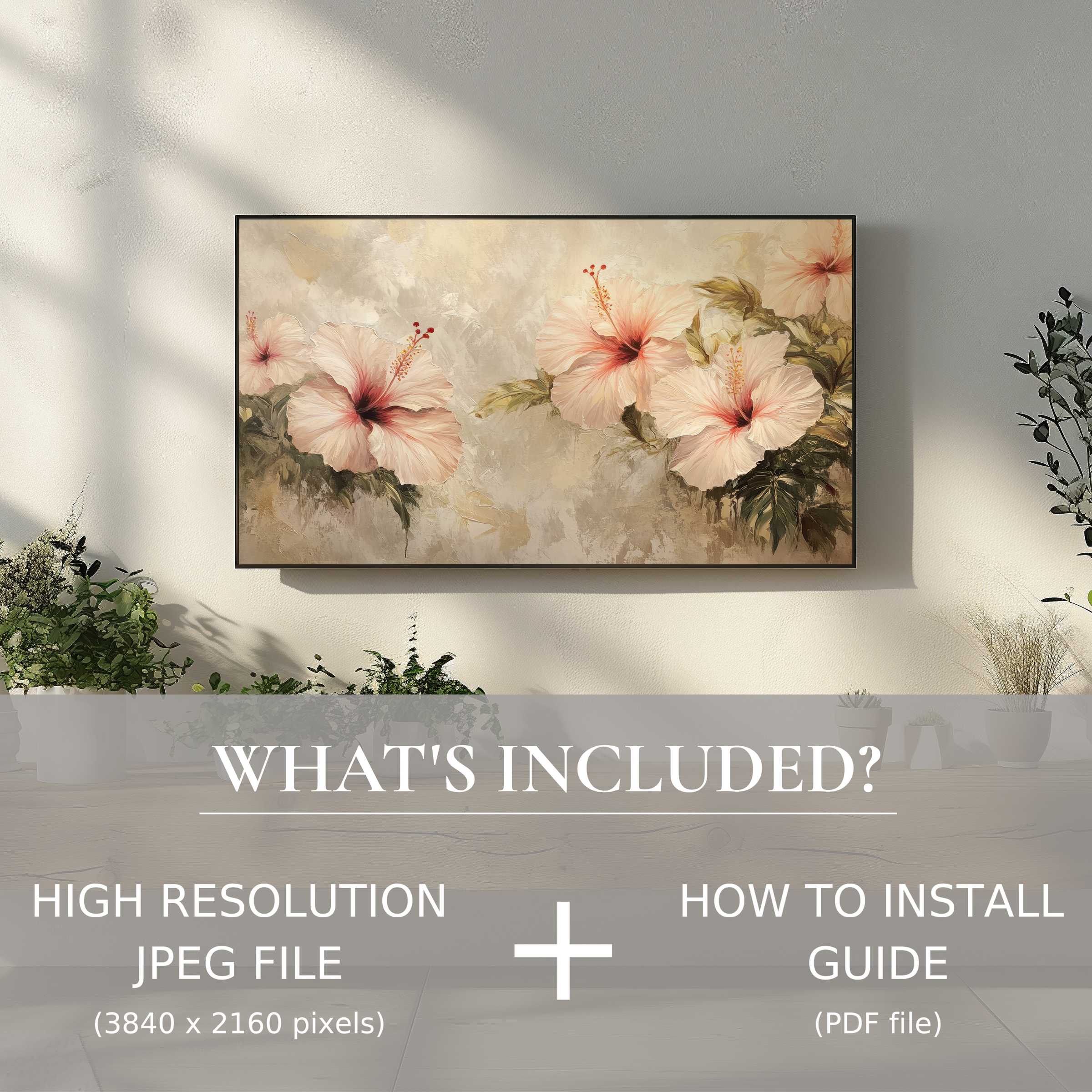 Elegant botanical digital TV art download effortlessly enhances your space with high-res ease and modern style