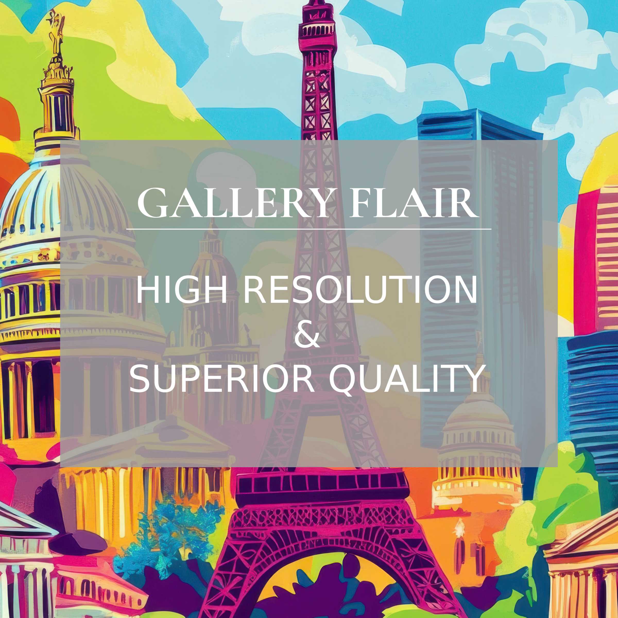 Vibrant pop art Frame TV picture showcasing iconic landmarks with crisp resolution and elegant modern clarity